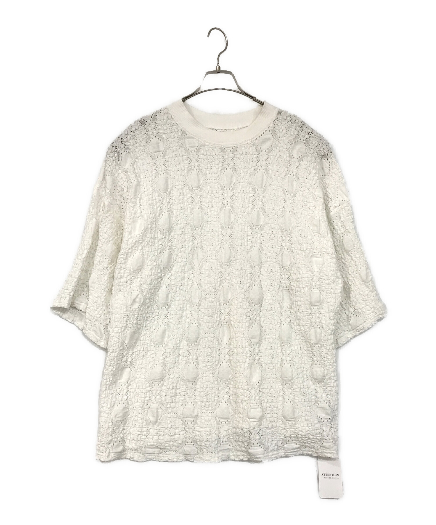 中古・古着通販】CITYSHOP (シティショップ) LACE T-SHIRT ホワイト