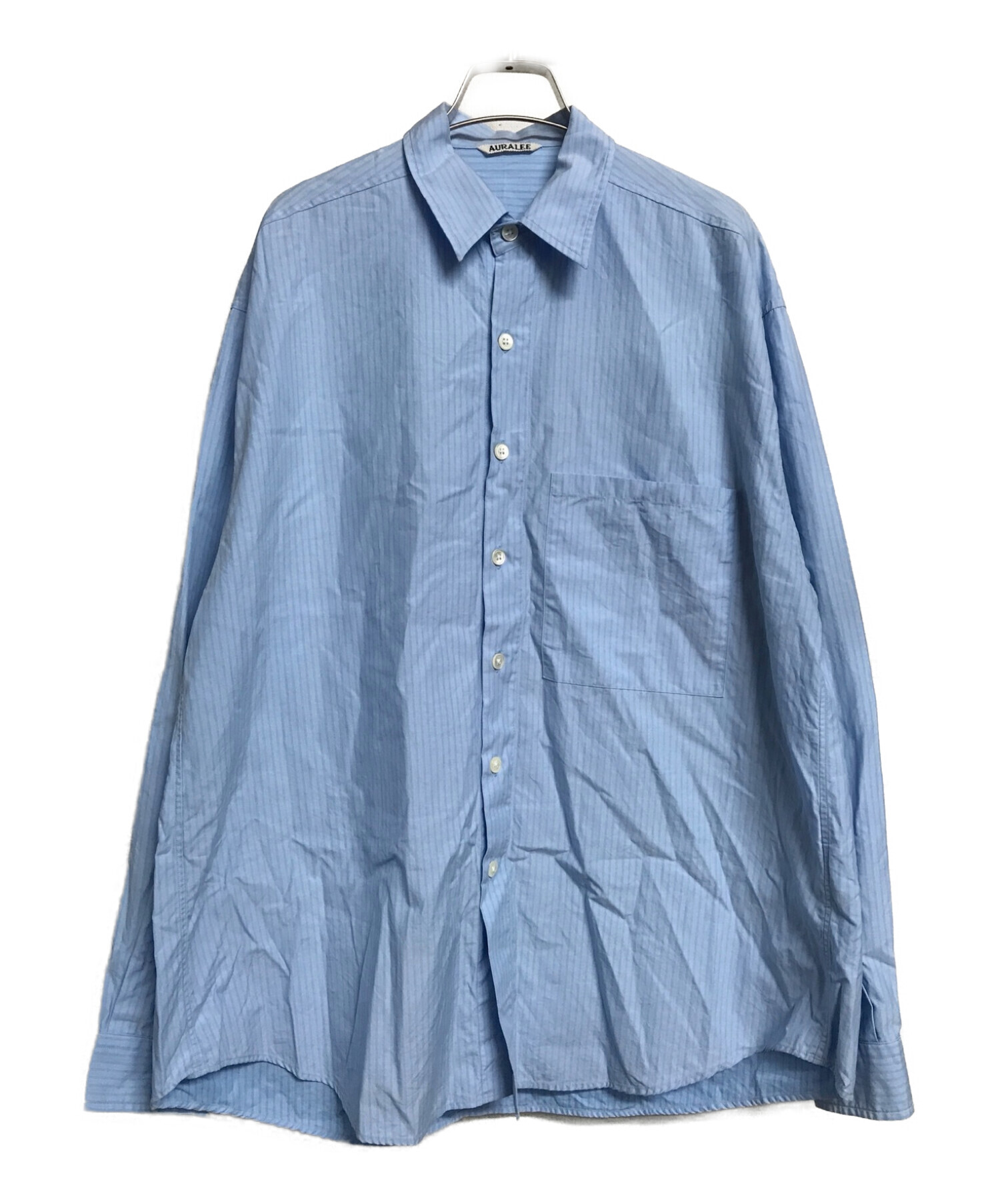 AURALEE (オーラリー) WASHED FINX TWILL BIG SHIRTS スカイブルー サイズ:SIZE4