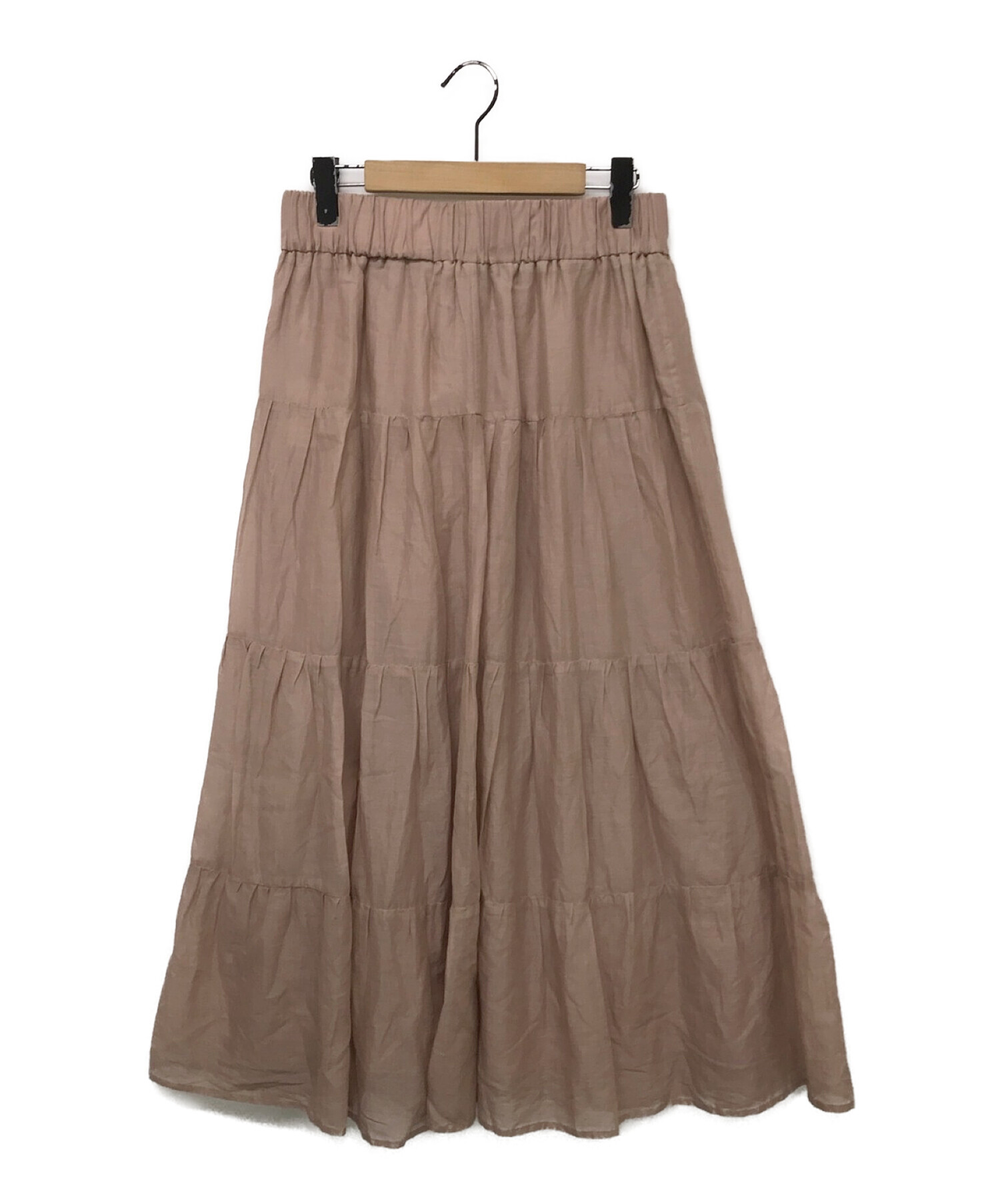超特価通販PESERICO ペゼリコ　ティアードスカート　ピンク　綿100% スカート