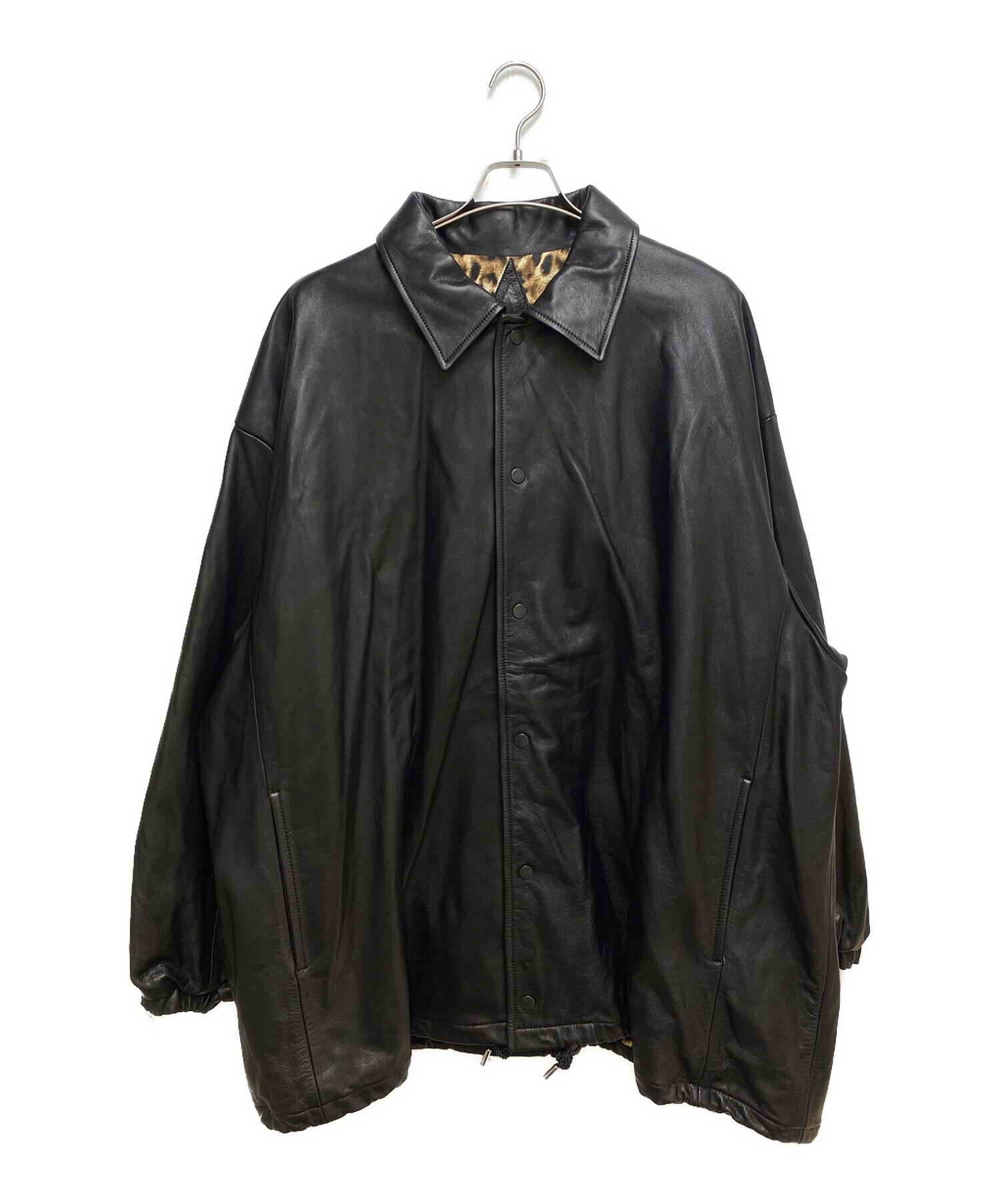 A LEATHER (ア レザー) Humongous Coach Jacket ブラック サイズ:ONE