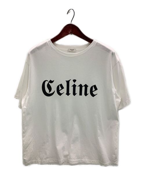 セリーヌ CELINE PARIS Tシャツ コットン ホワイト/ネイビー サイ