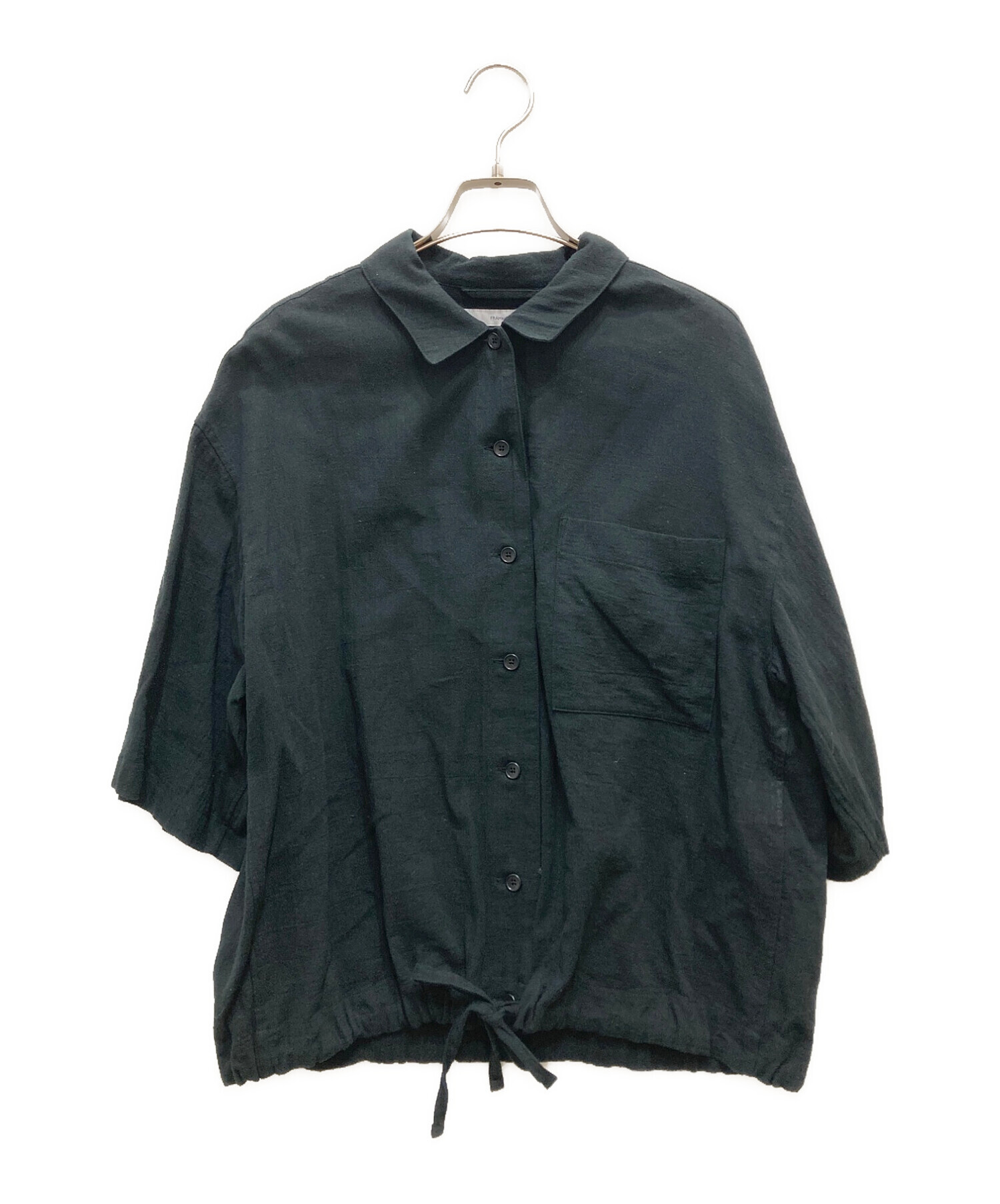 FRAMeWORK (フレームワーク) チリメンボイル裾ドロストシャツ ブラック サイズ:表記無し(実寸サイズをご参照下さい)