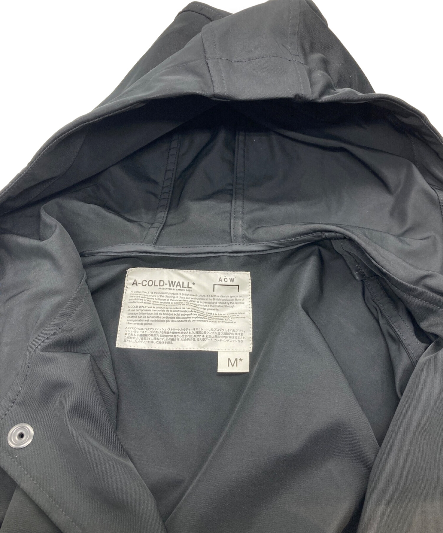 A-COLD-WALL (ア コールド ウォール) CORE RUBBERISED COAT ブラック サイズ:M