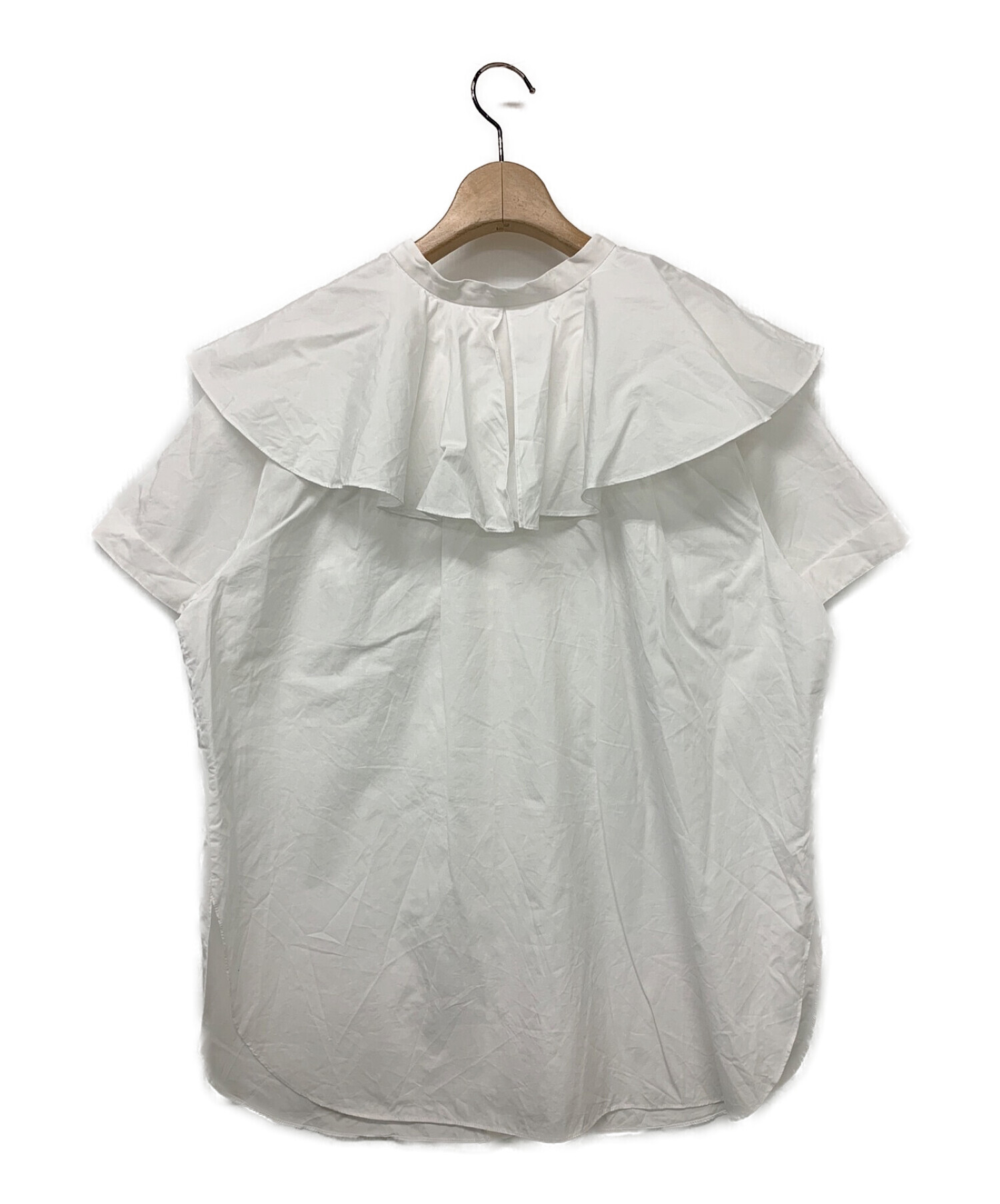 CADUNE (カデュネ) フリルバンドカラーシャツ ホワイト サイズ:36