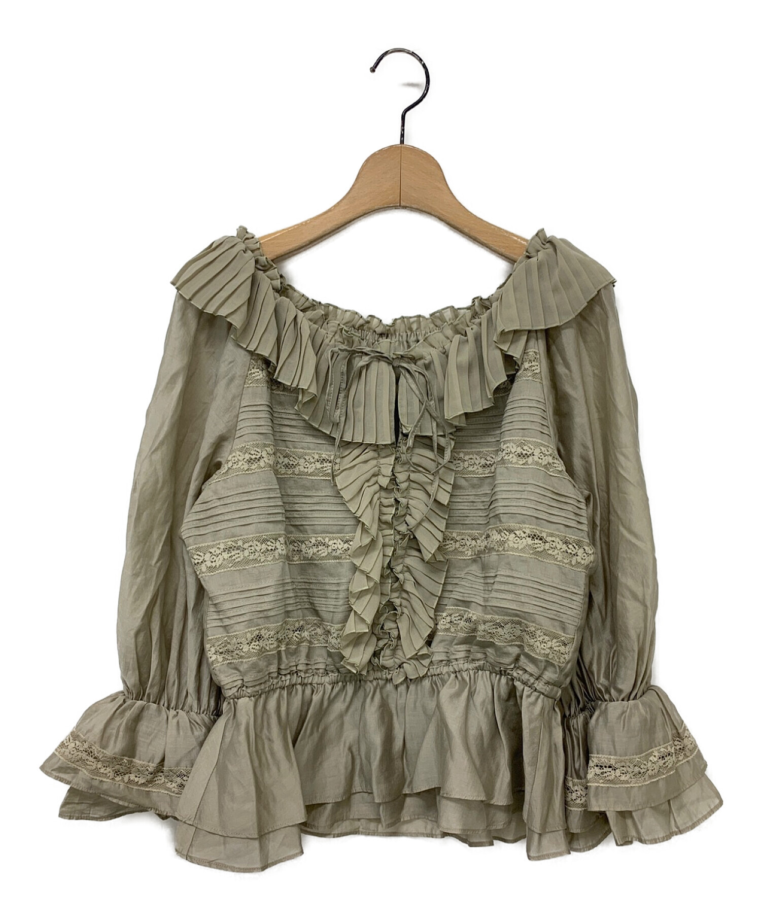 Her lip to (ハーリップトゥ) Off-the-shoulder Ruffled Lace Blouse サイズ:M
