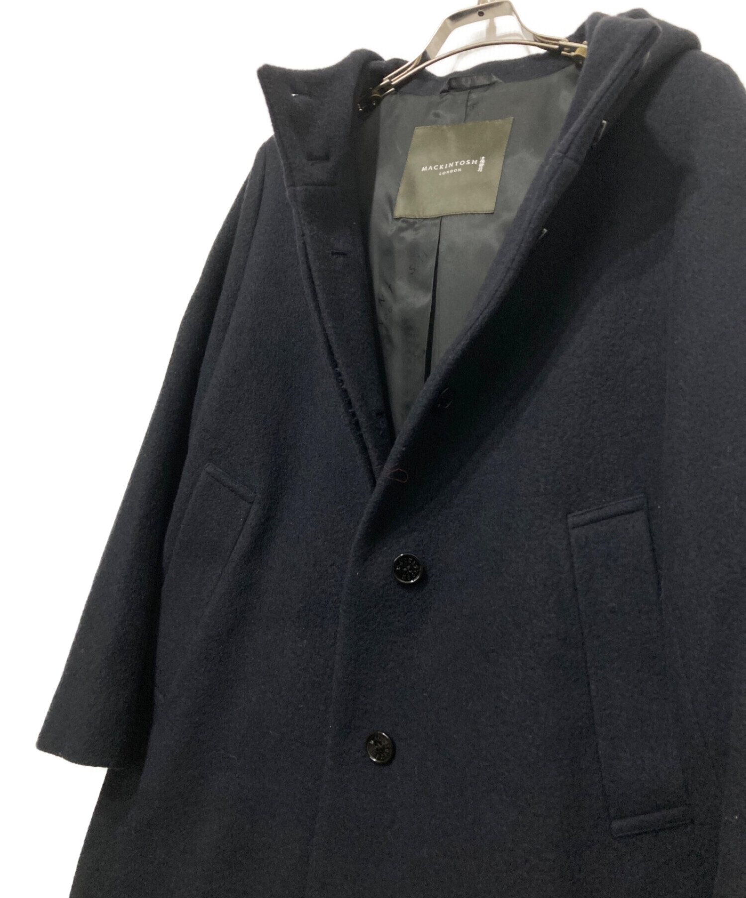 MACKINTOSH LONDON (マッキントッシュ ロンドン) フーデッドウールモッサコート ブラック サイズ:M