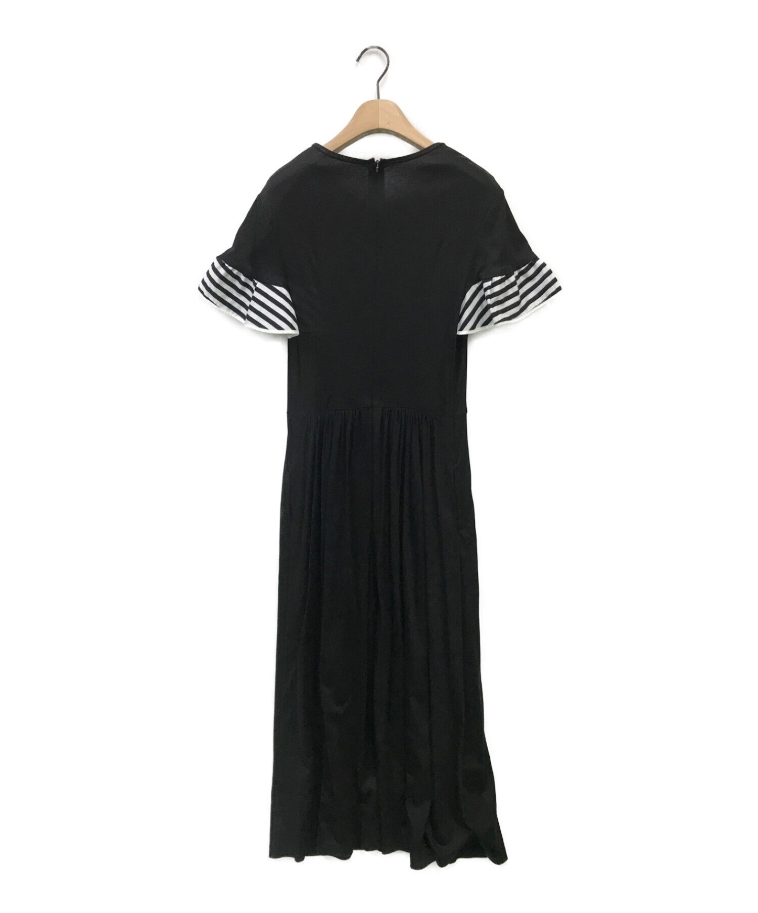 BORDERS AT BALCONY (ボーダーズアットバルコニー) RUFFLED MAXI DRESS ブラック サイズ:38