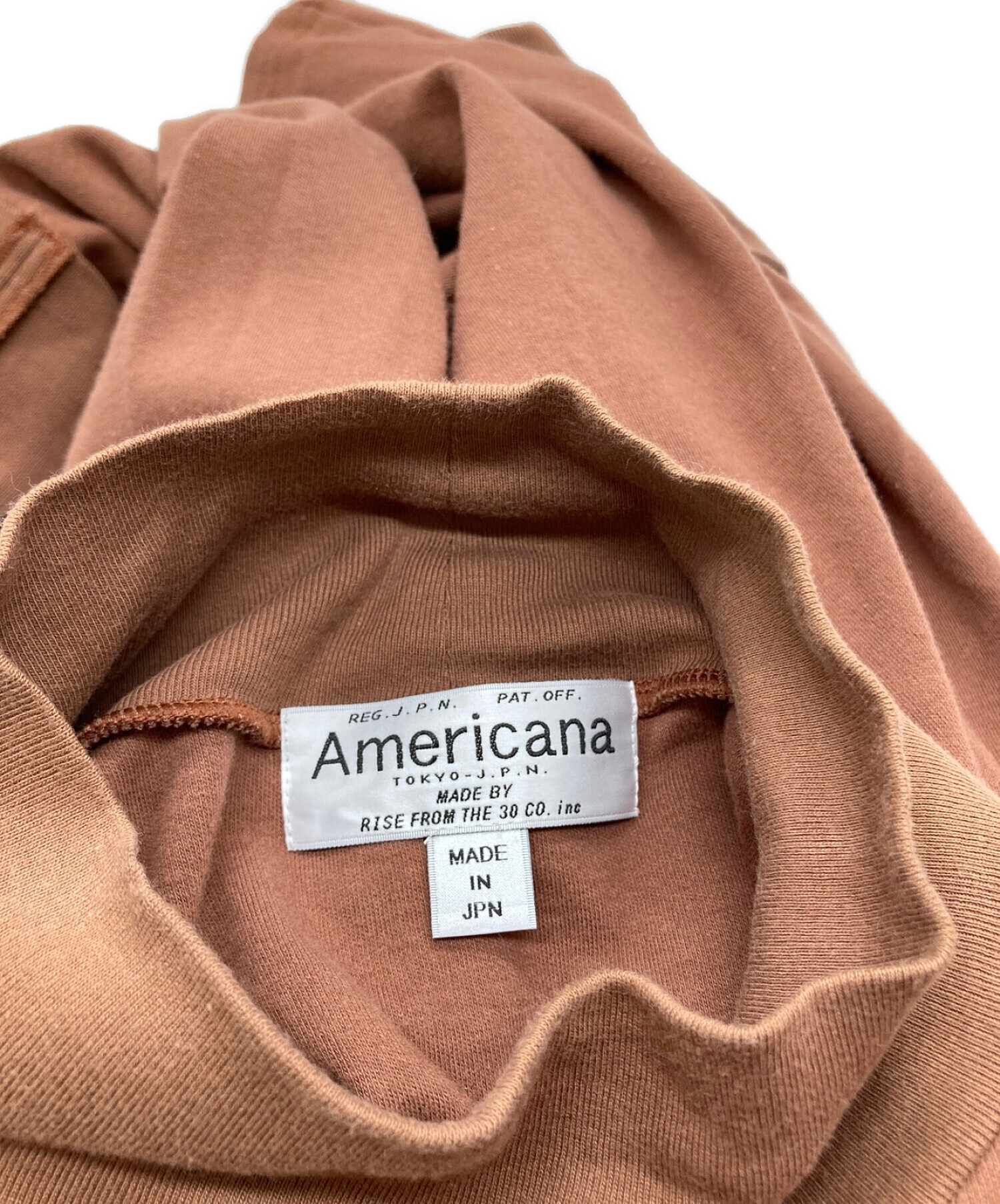 Americana (アメリカーナ) ハーフネック ロングスリーブTシャツ ブラウン サイズ:表記なし