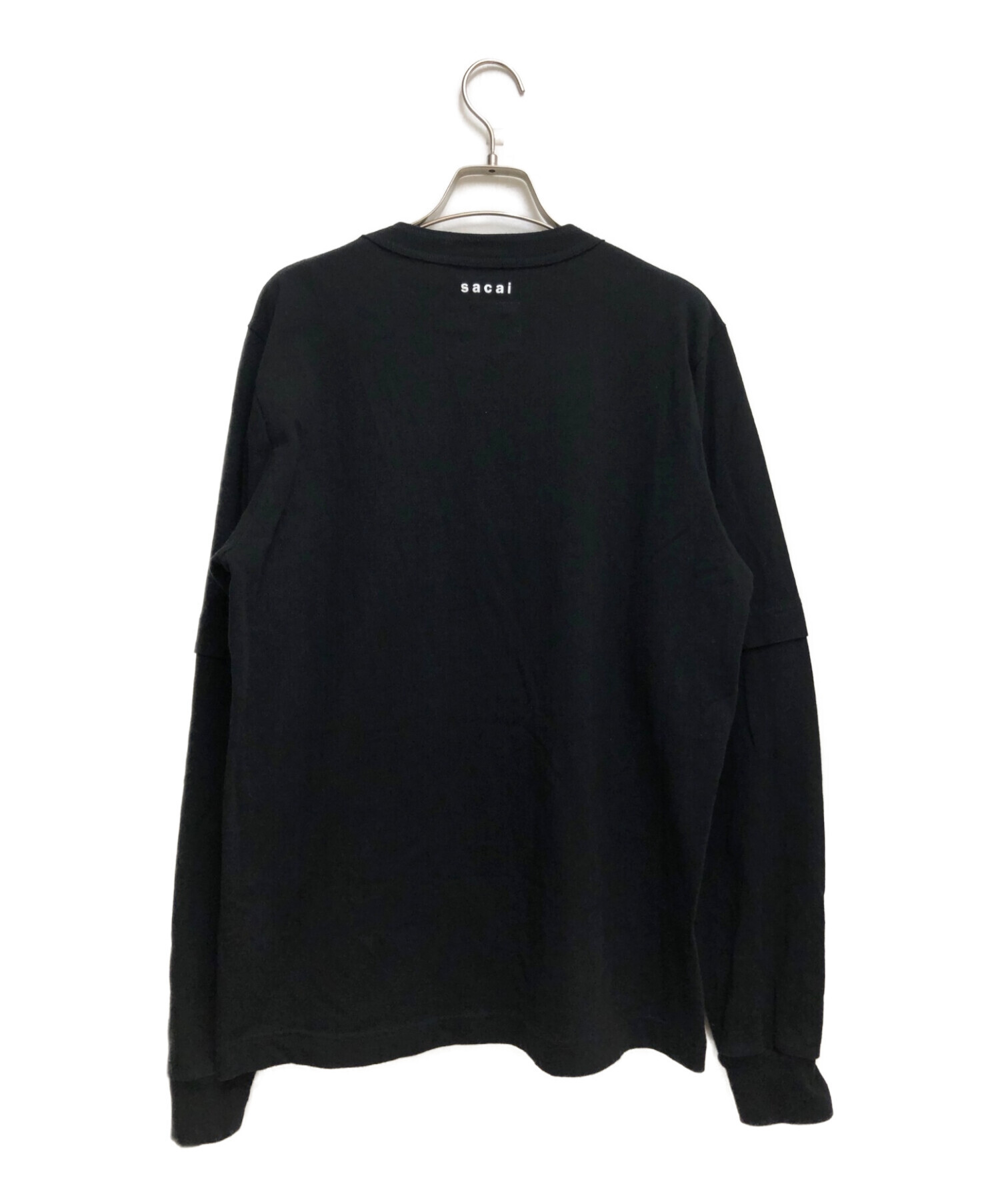 中古・古着通販】sacai (サカイ) ×KAWS Embroidery Long Sleeve ブラック サイズ:3｜ブランド・古着通販  トレファク公式【TREFAC FASHION】スマホサイト