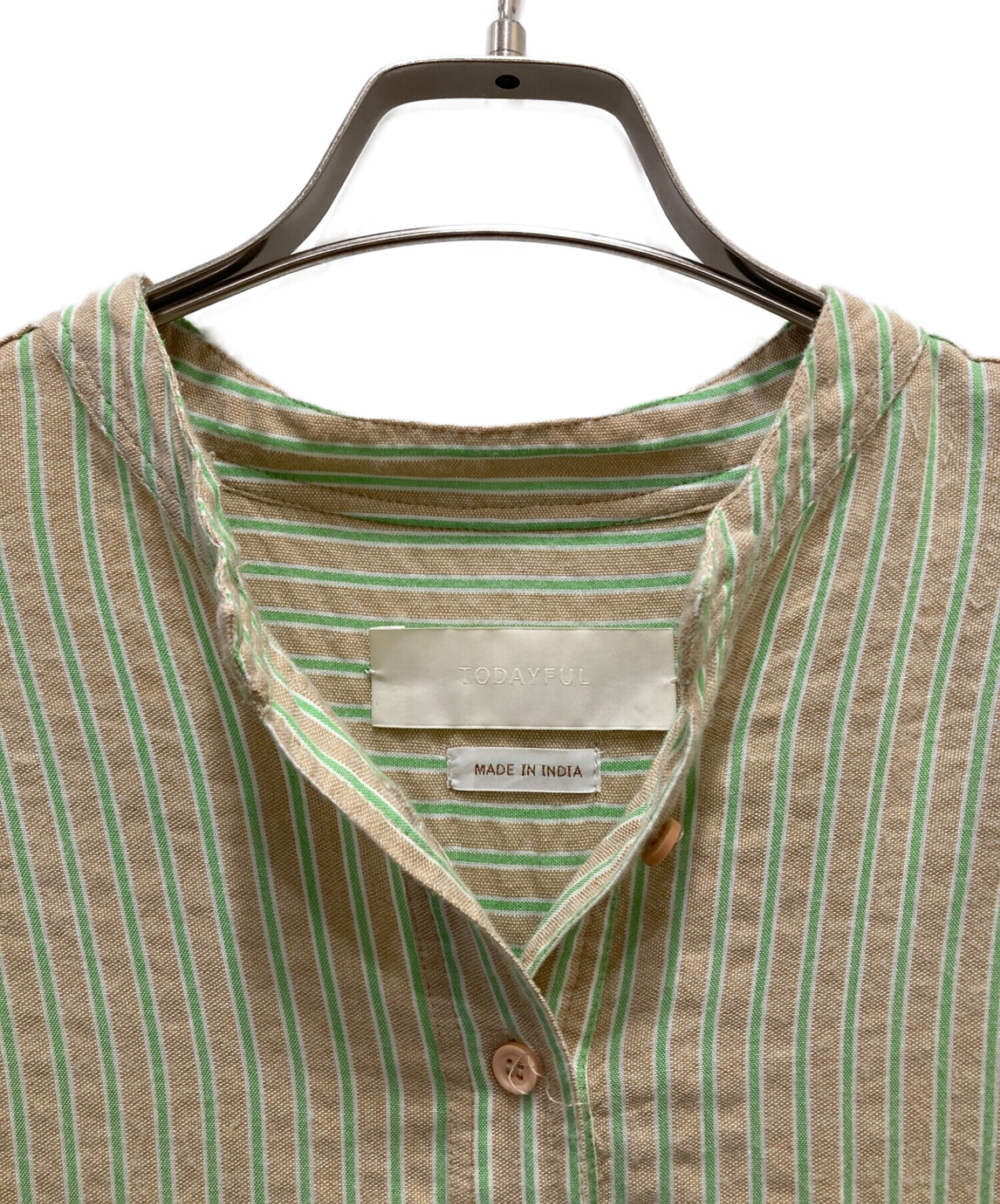 TODAYFUL (トゥデイフル) Stripe Shirts Dress ベージュ サイズ:38