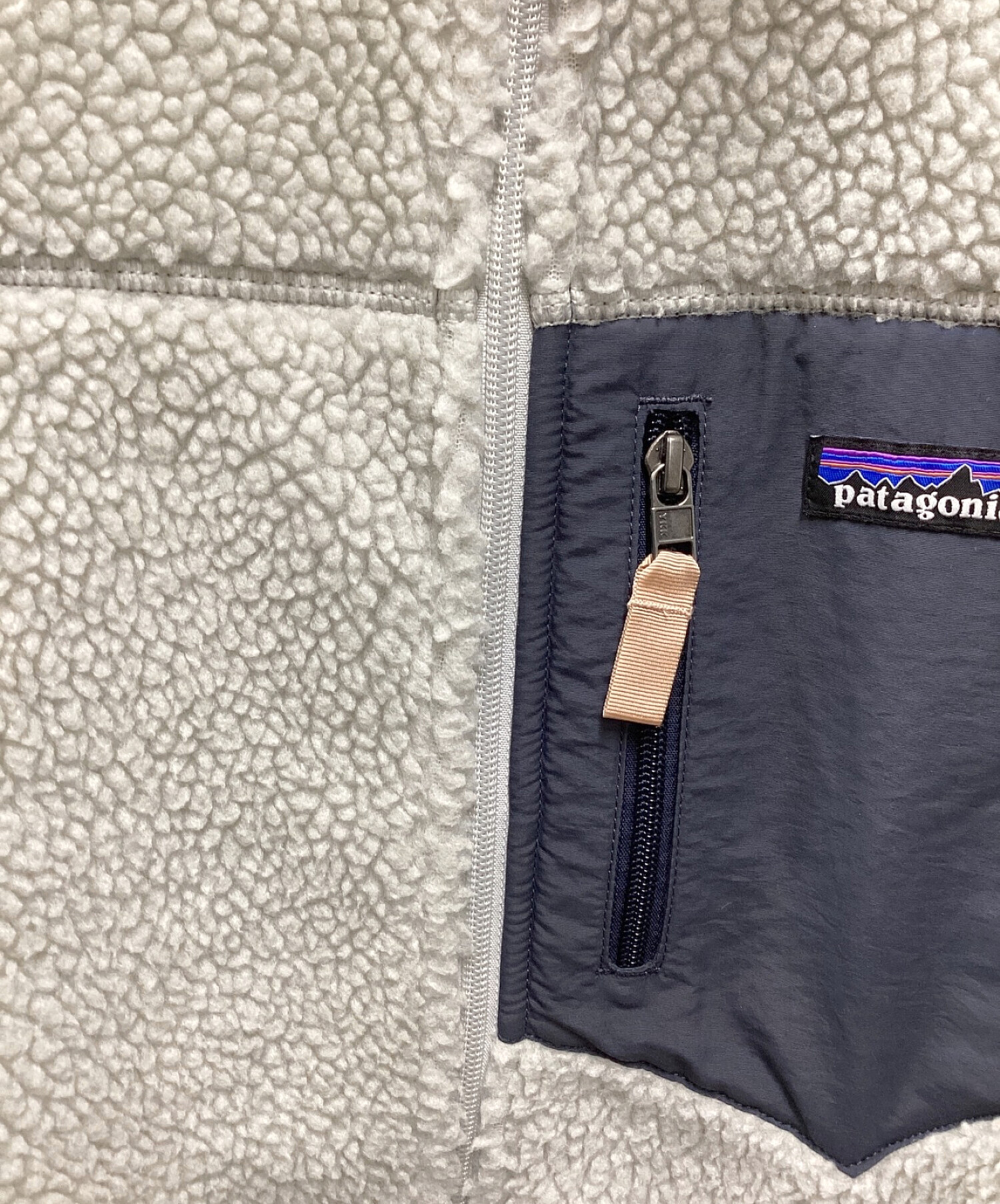 Patagonia (パタゴニア) クラシックレトロXジャケット Natural w/Smolder Blue サイズ:XS