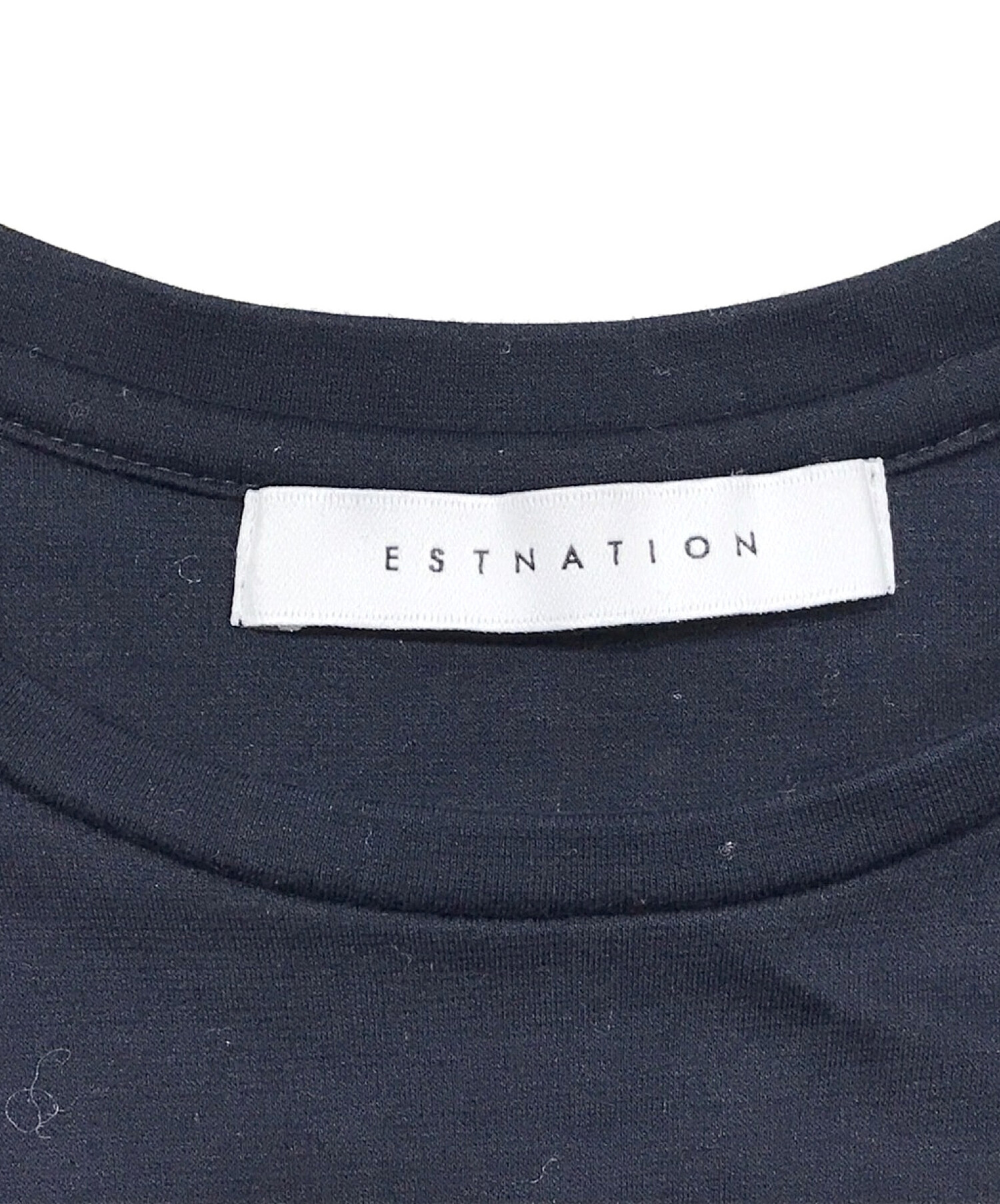 ESTNATION (エストネーション) コットンスムースペプラムTシャツ ネイビー サイズ:SIZE　F