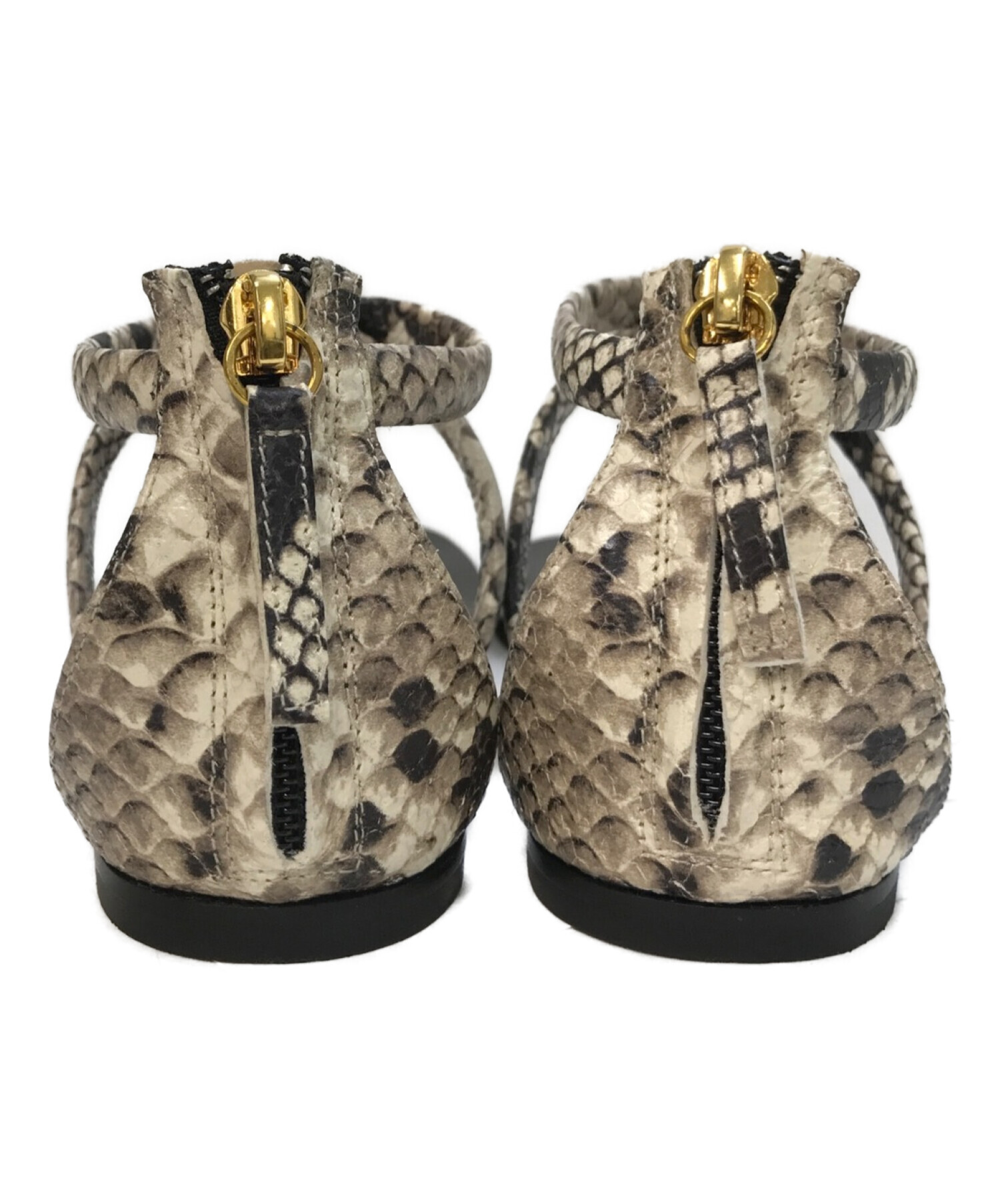 VICINI (ヴィッチーニ) PYTHON STRAP SANDAL ブラック サイズ:37