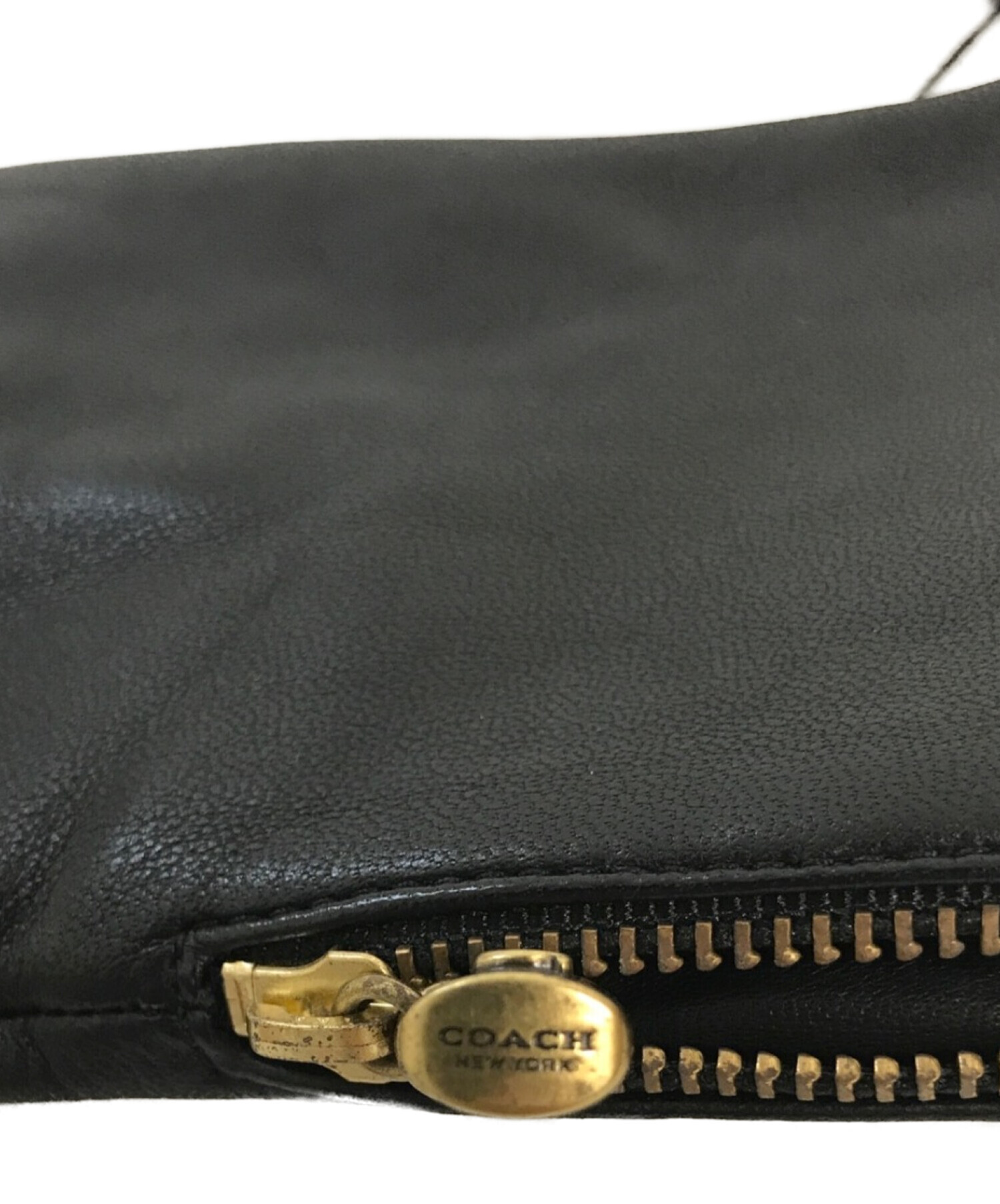 中古・古着通販】COACH (コーチ) レザーグローブ ブラック サイズ