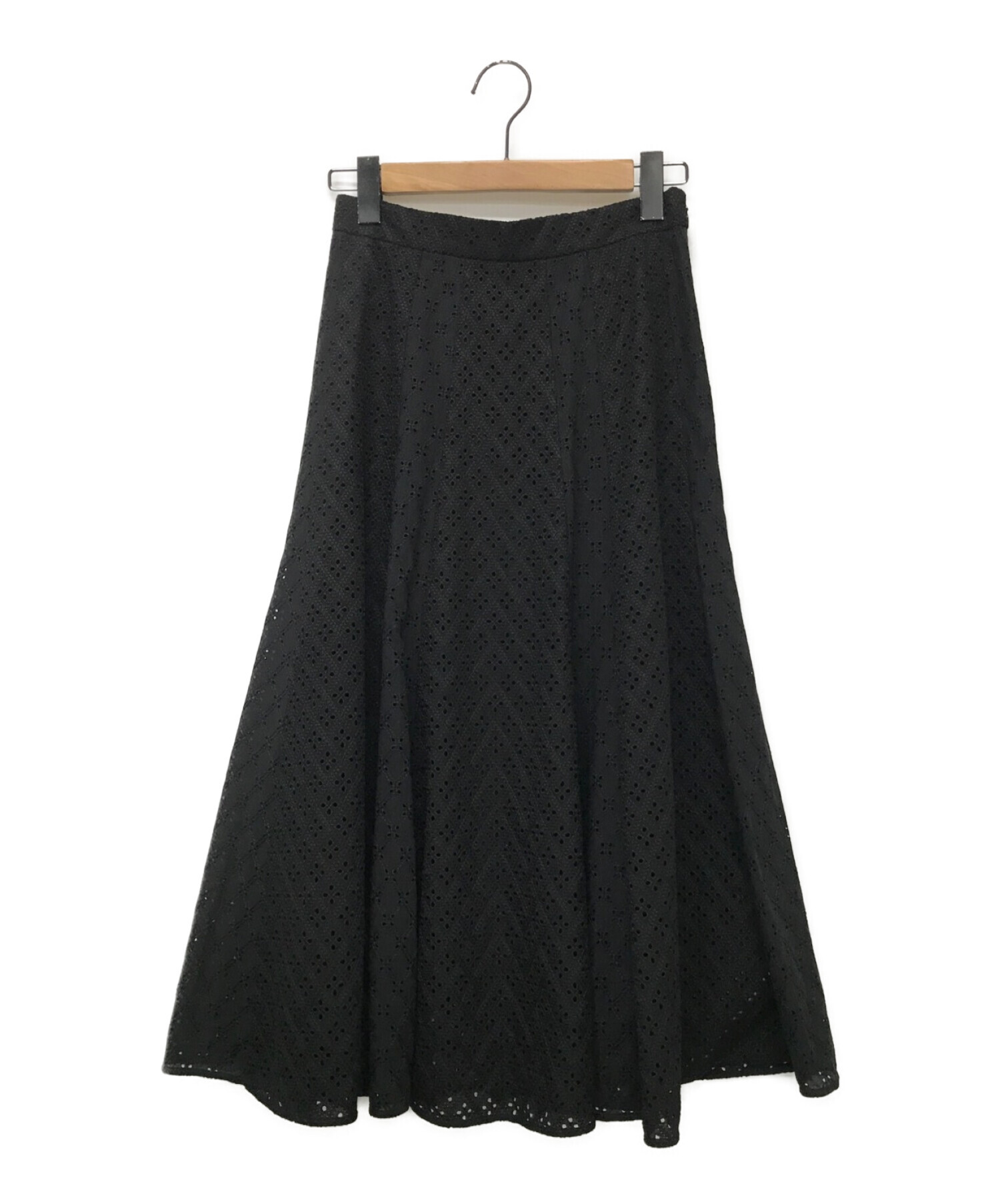 ANAYI (アナイ) タイルレースフレアスカート ブラック サイズ:36