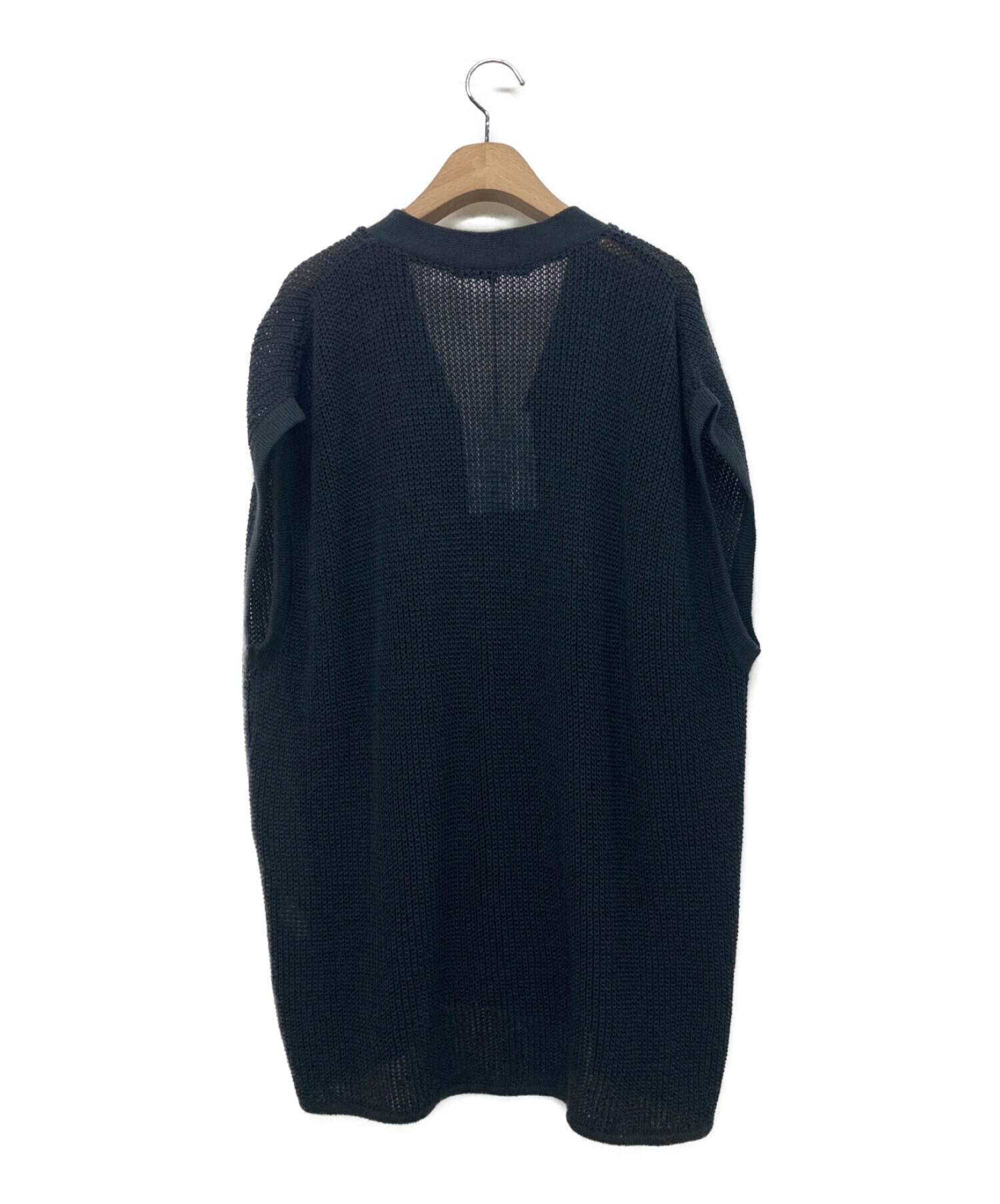 08sircus (ゼロエイトサーカス) Wool / paper yarn sleeveless cardigan ブラック サイズ:5