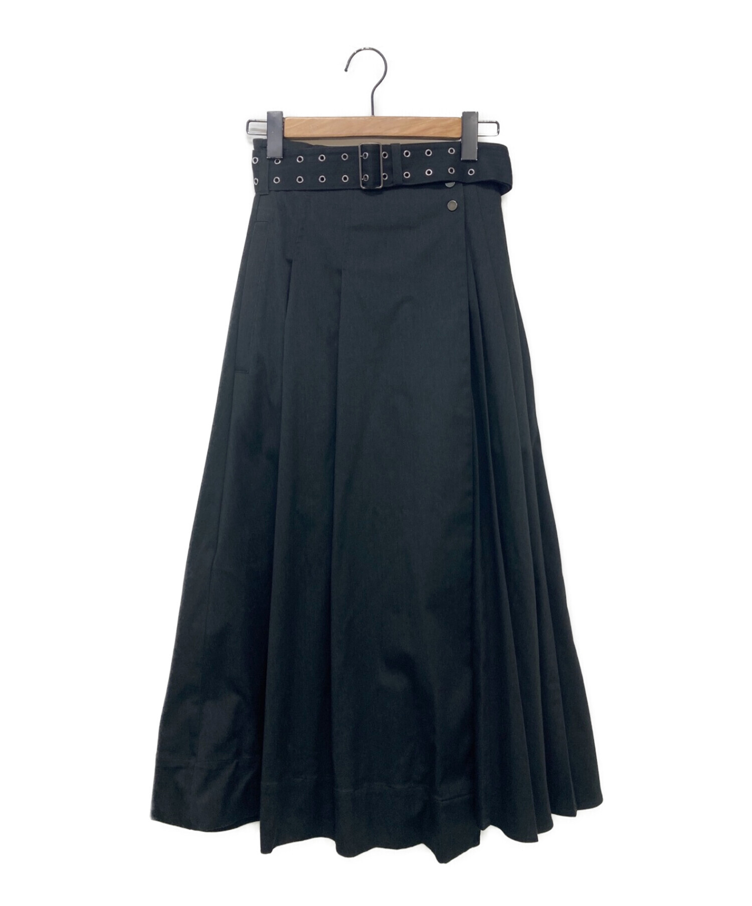UNITED TOKYO (ユナイテッドトウキョウ) アシメラッププリーツスカート ブラック サイズ:1