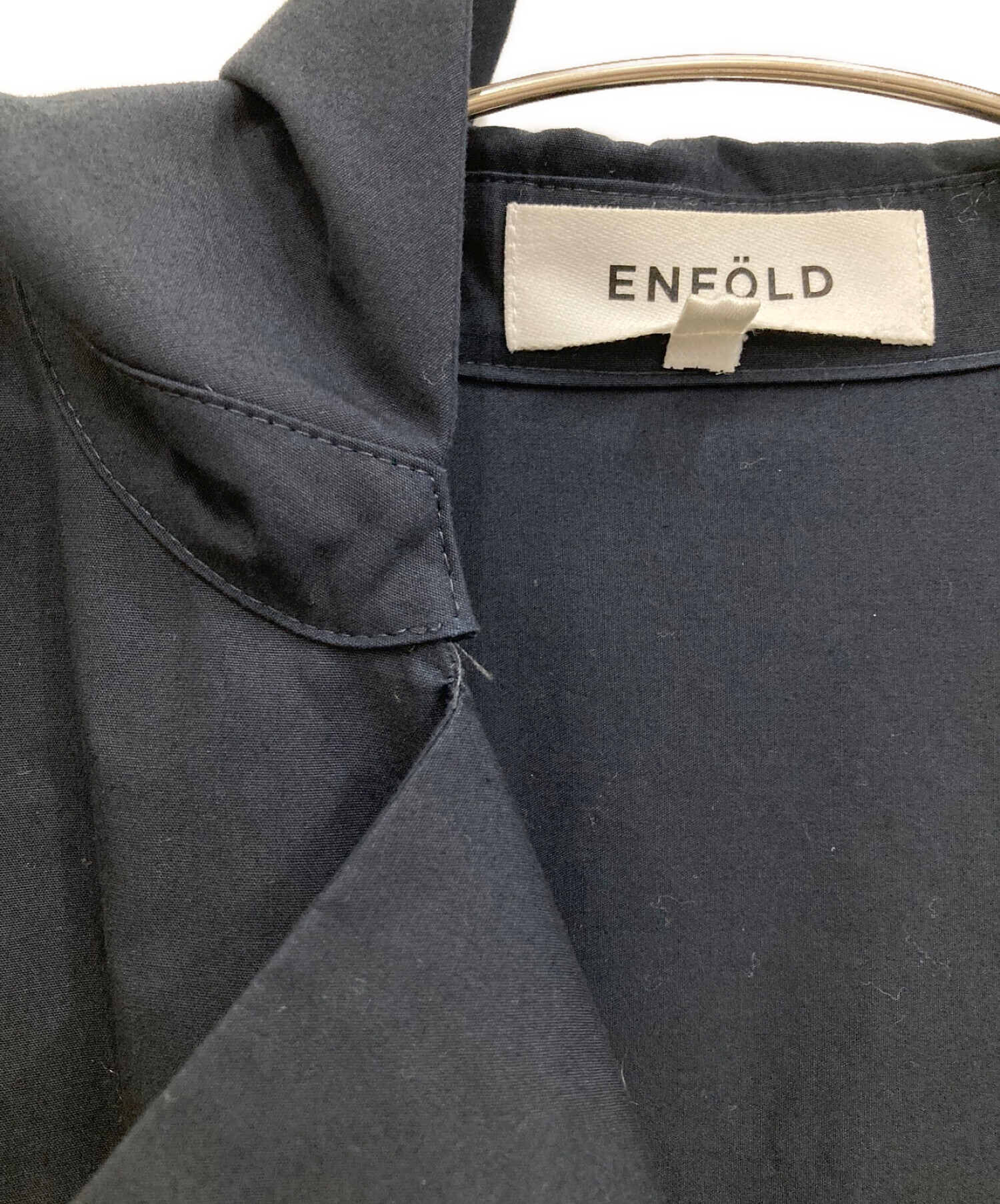 ENFOLD (エンフォルド) ギャバレイヤードトレンチコート ネイビー サイズ:36