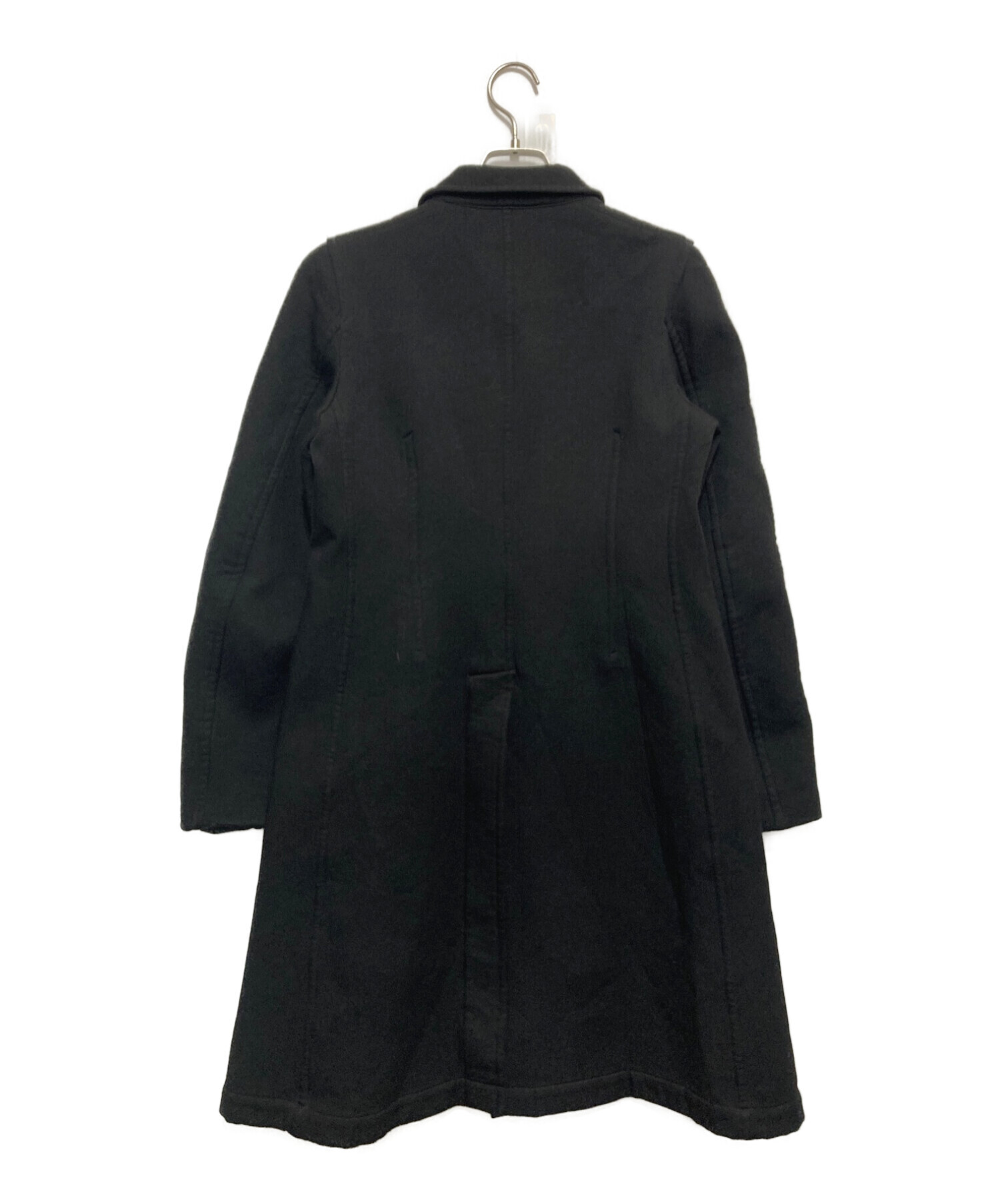 ROBE DE CHAMBRE COMME DES GARCONS (ローブドシャンブル コムデギャルソン) 縮絨比翼コート ブラック サイズ:Ⅿ