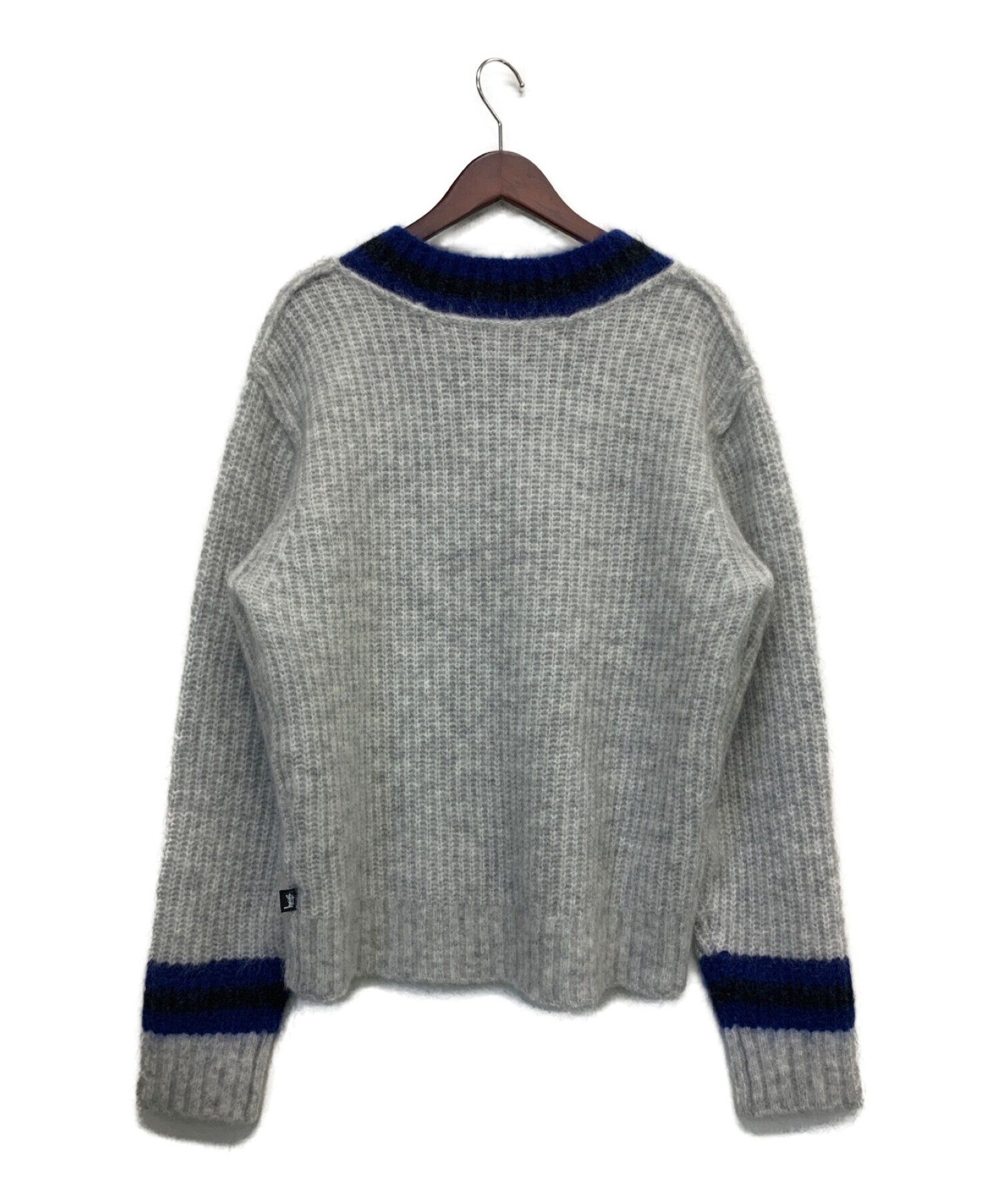 中古・古着通販】stussy (ステューシー) MOHAIR TENNIS SWEATER グレー