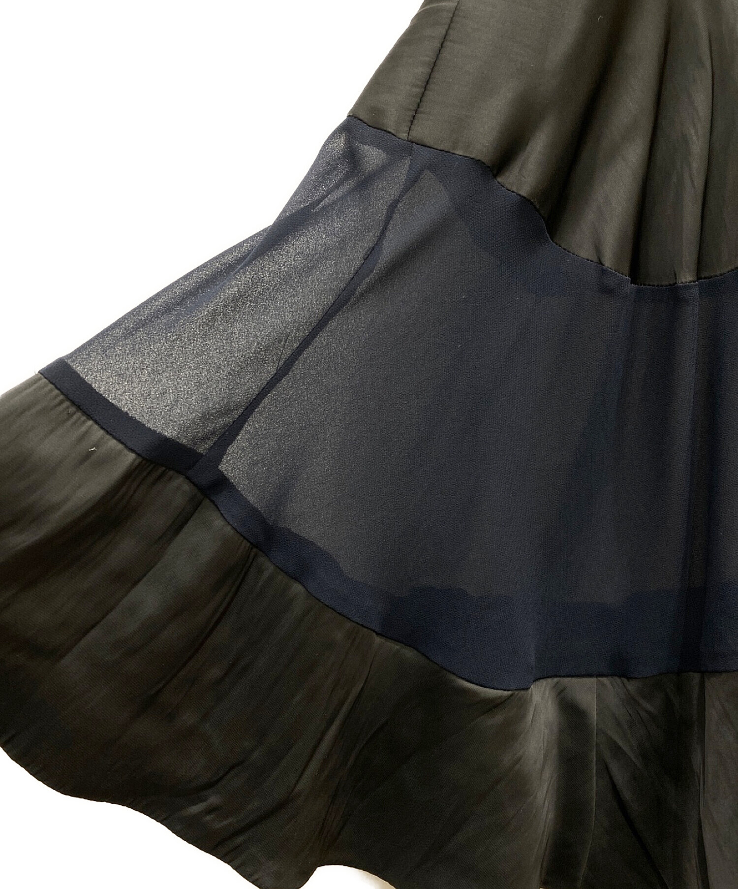 COCODEAL (ココディール) ポンチシアーティアードスカート ブラック サイズ:1