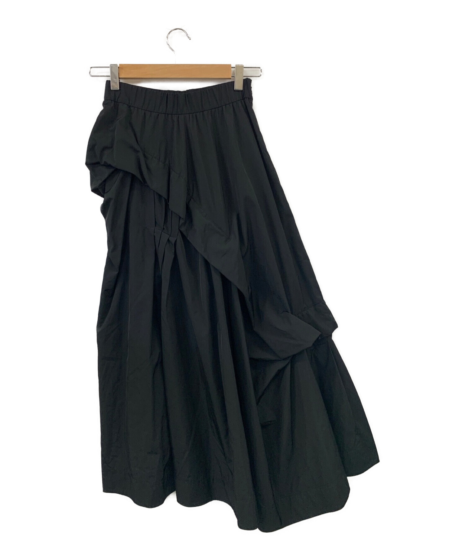 UN3D. (アンスリード) タックプリーツボリュームスカート ブラック サイズ:36