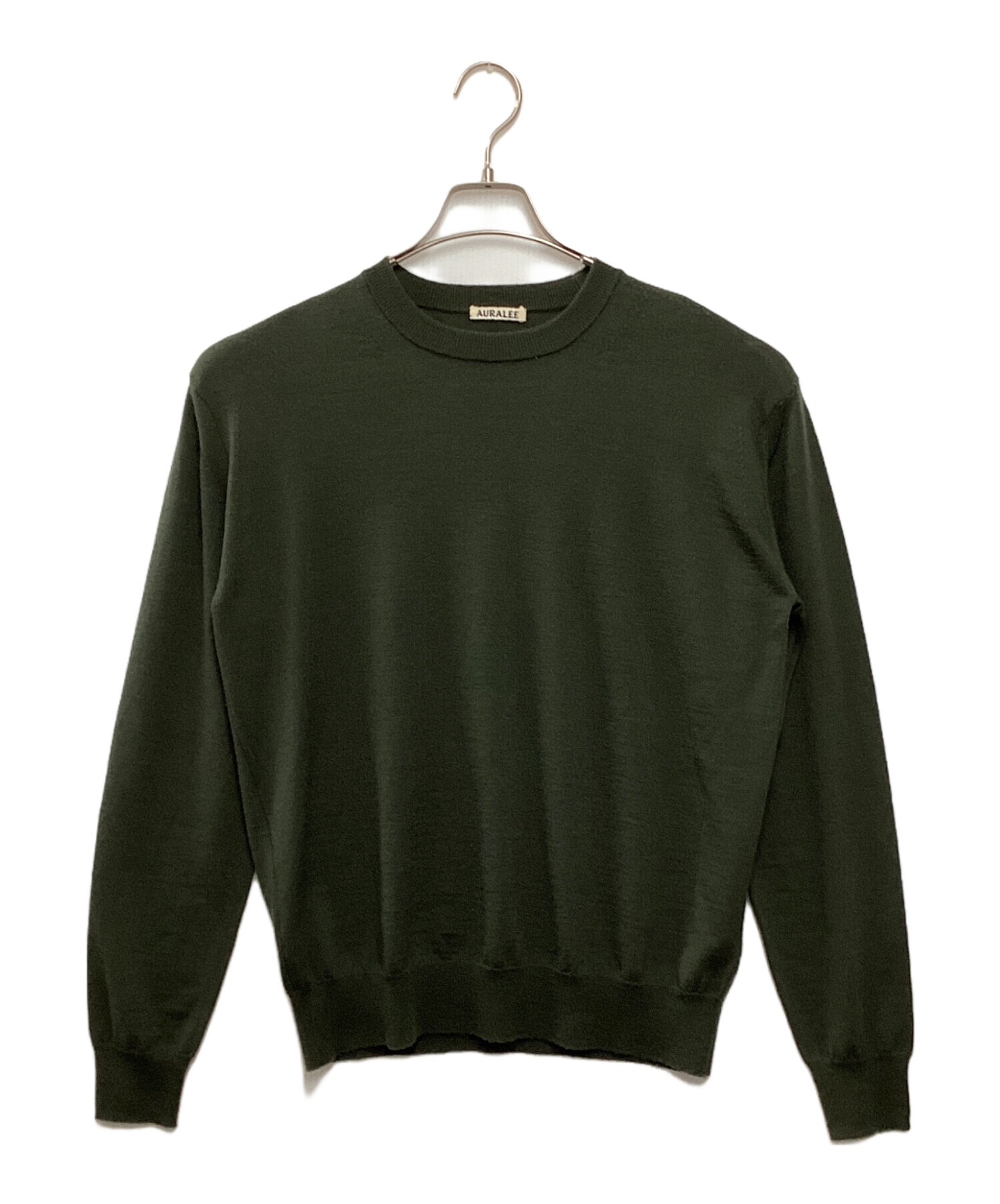 AURALEE (オーラリー) WOOL CASHMERE CREWNECK KNIT グリーン サイズ:4