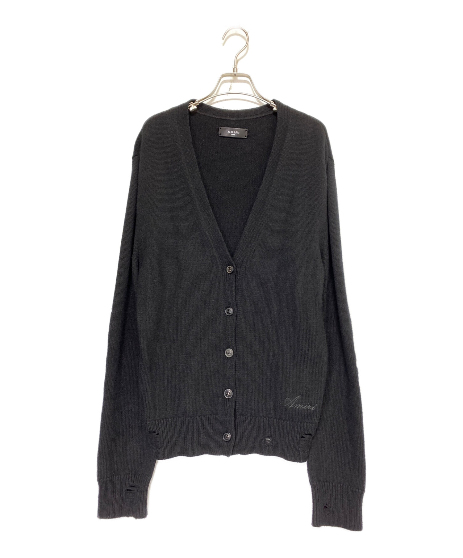 AMIRI (アミリ) HEAVY CASHMERE CARDIGAN ブラック サイズ:LARGE