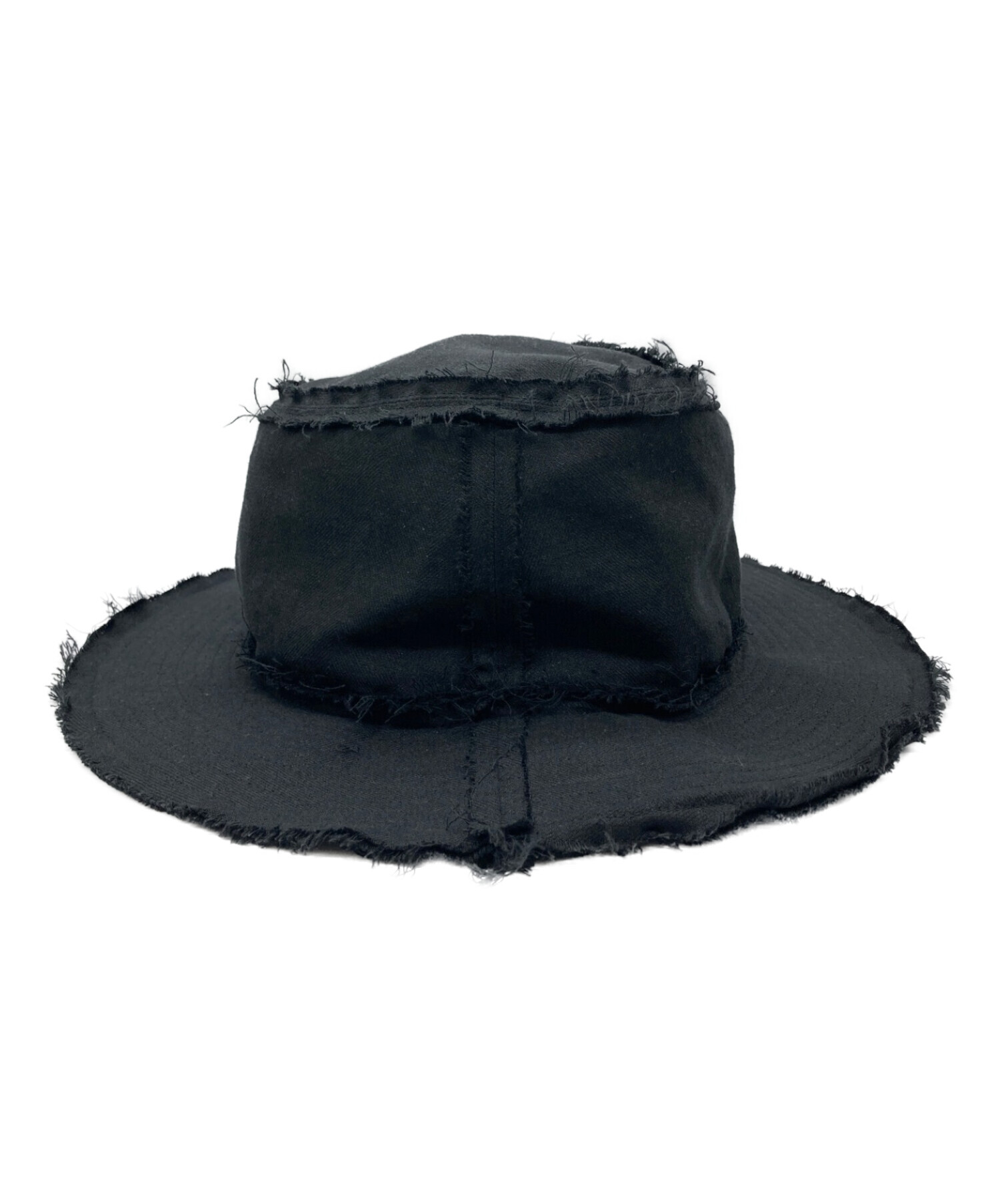 s'yte (サイト) Li/C Washer Twill Cut Off Long Brim Hat ブラック