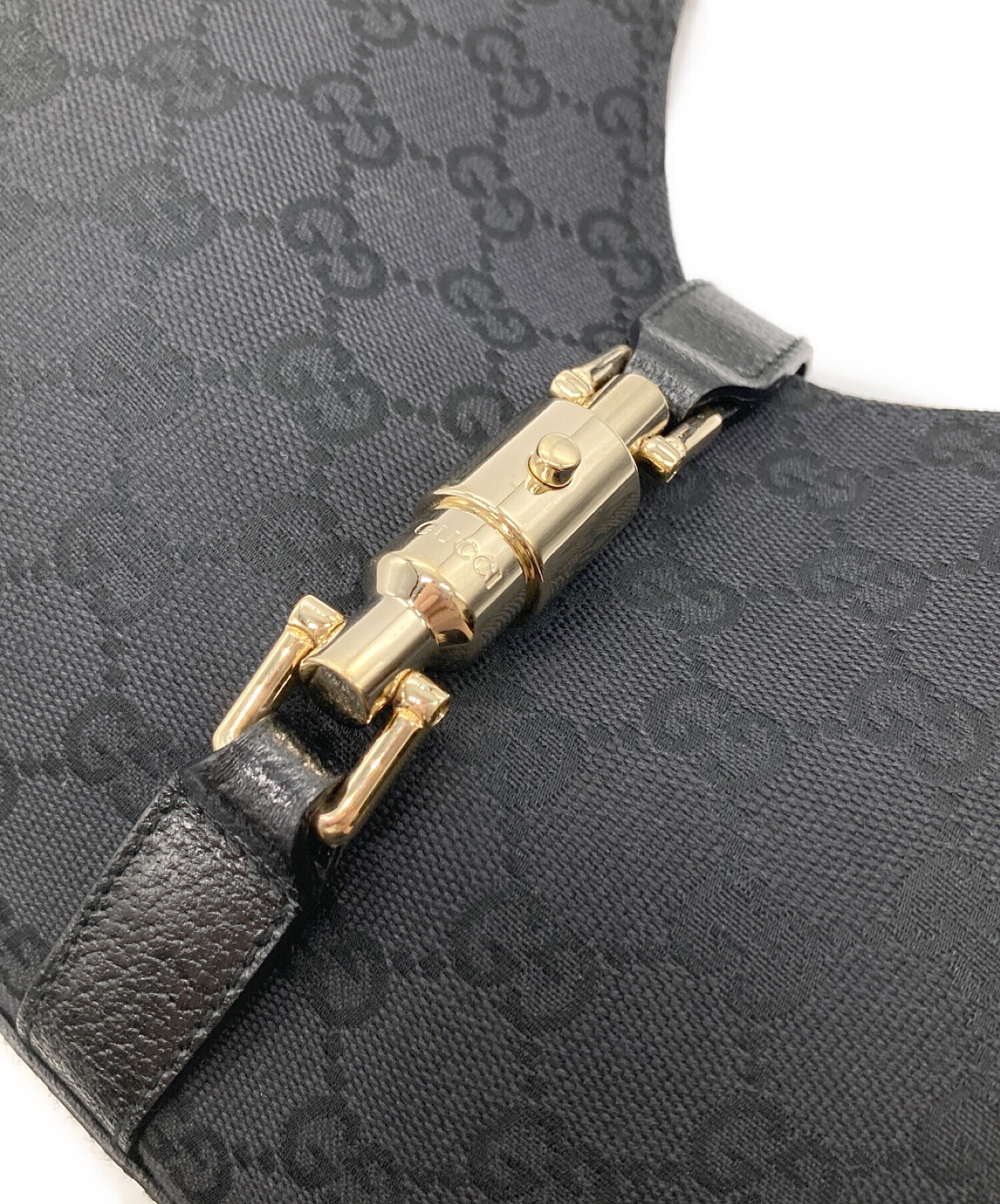 中古・古着通販】GUCCI (グッチ) ＧＧキャンバスハンドバッグ ブラック