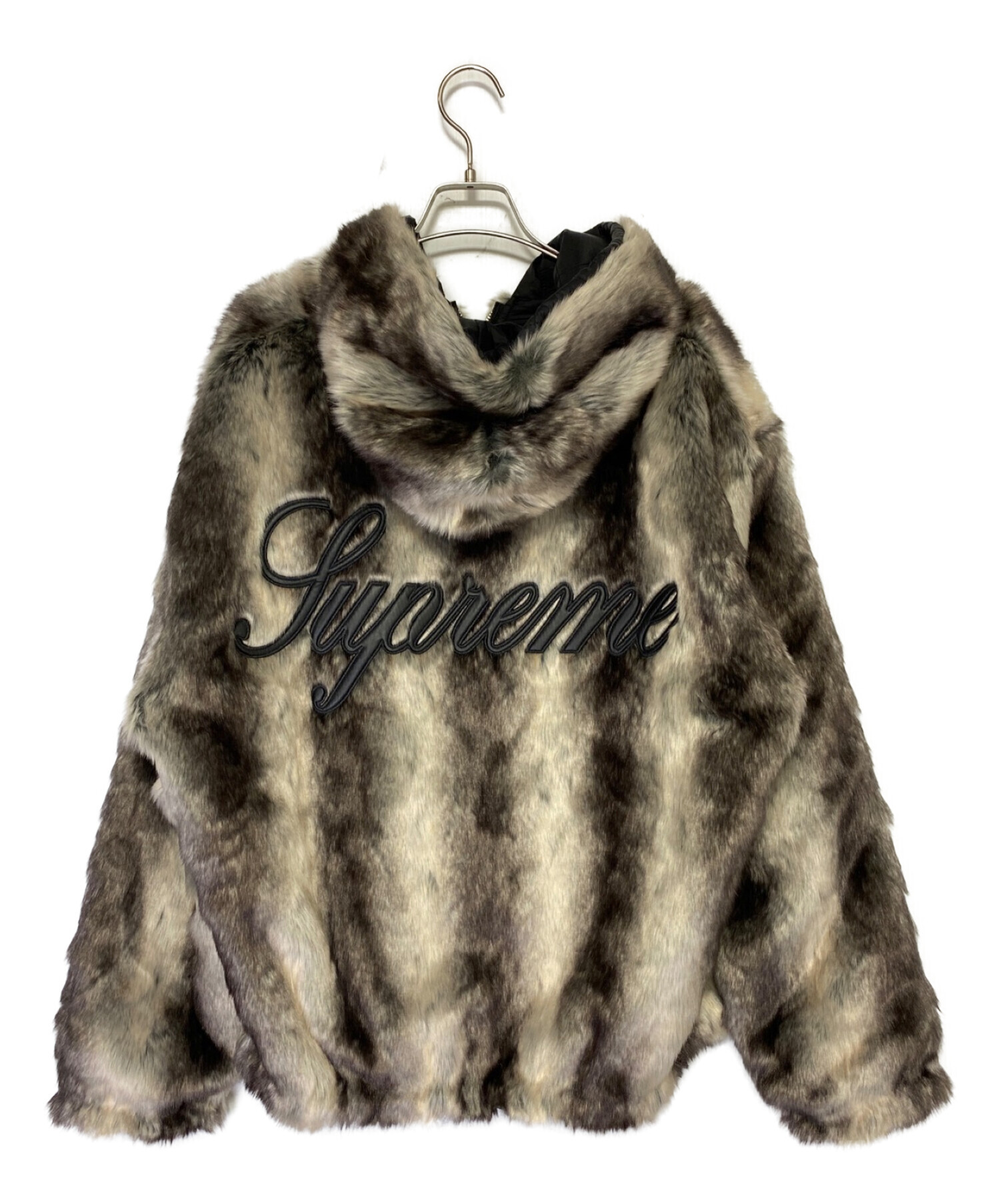 supreme Faux Fur Reversible Hooded  L