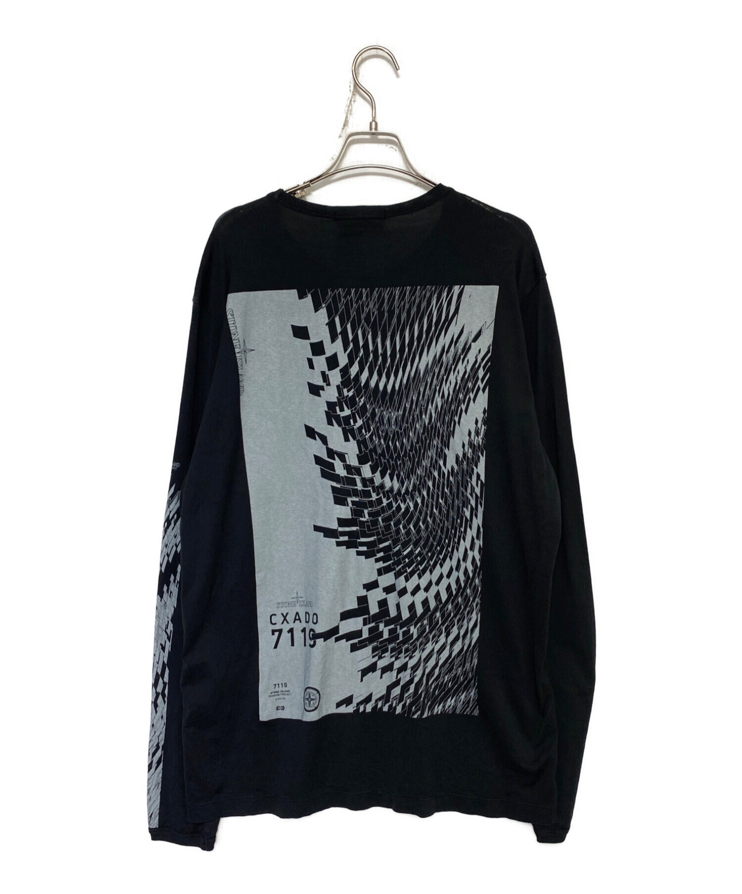 STONE ISLAND SHADOW PROJECT (ストーンアイランド シャドウプロジェクト) Printed Catch Pocket  Longsleeve T-Shirt ブラック サイズ:XL