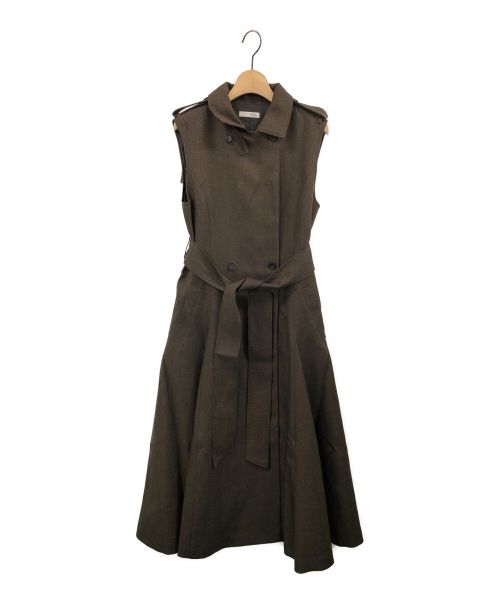 中古・古着通販】L'Or (ロル) Sleeveless Coat Dress ブラウン サイズ