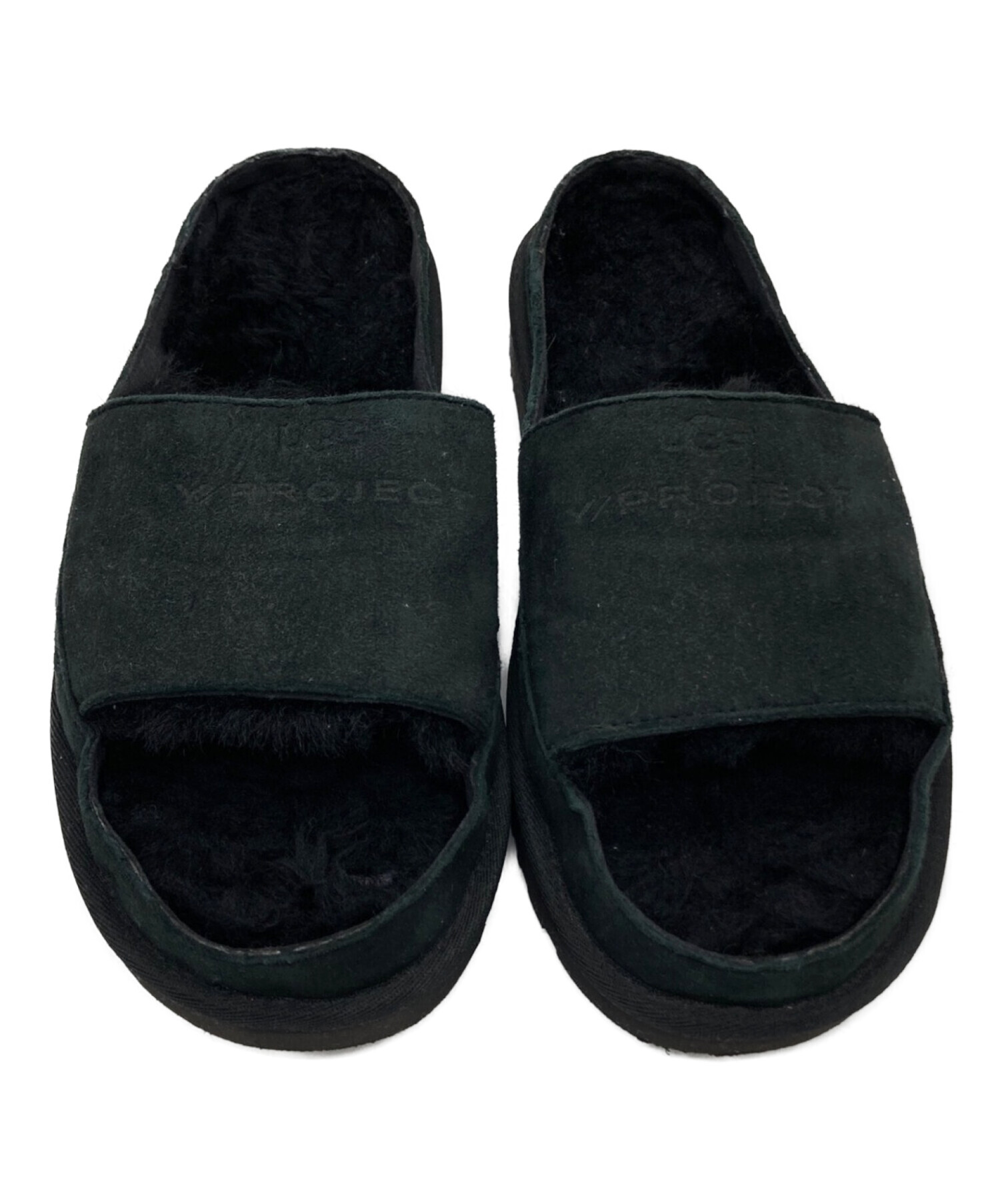 中古・古着通販】UGG (アグ) ムートンサンダル ブラック サイズ:27