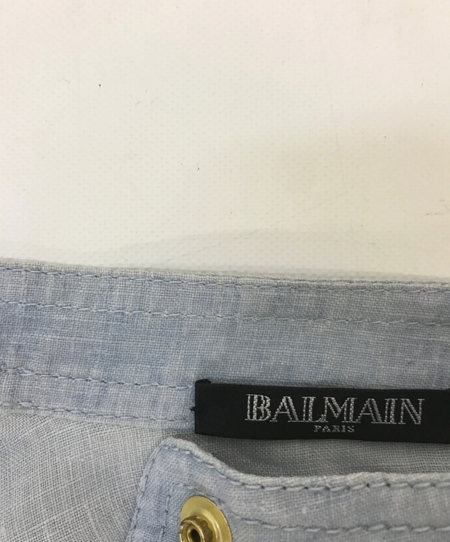 BALMAIN (バルマン) バンドカラーシャツ サックスブルー サイズ:34