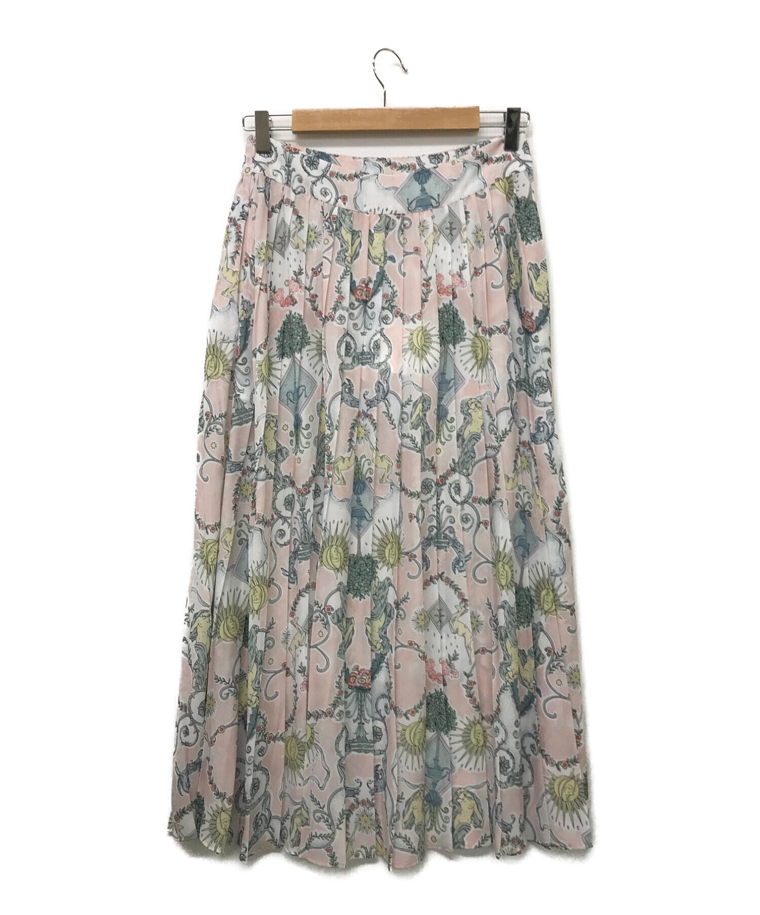 SEE BY CHLOE (シーバイクロエ) maxi skirt with print ピンク サイズ:38 未使用品