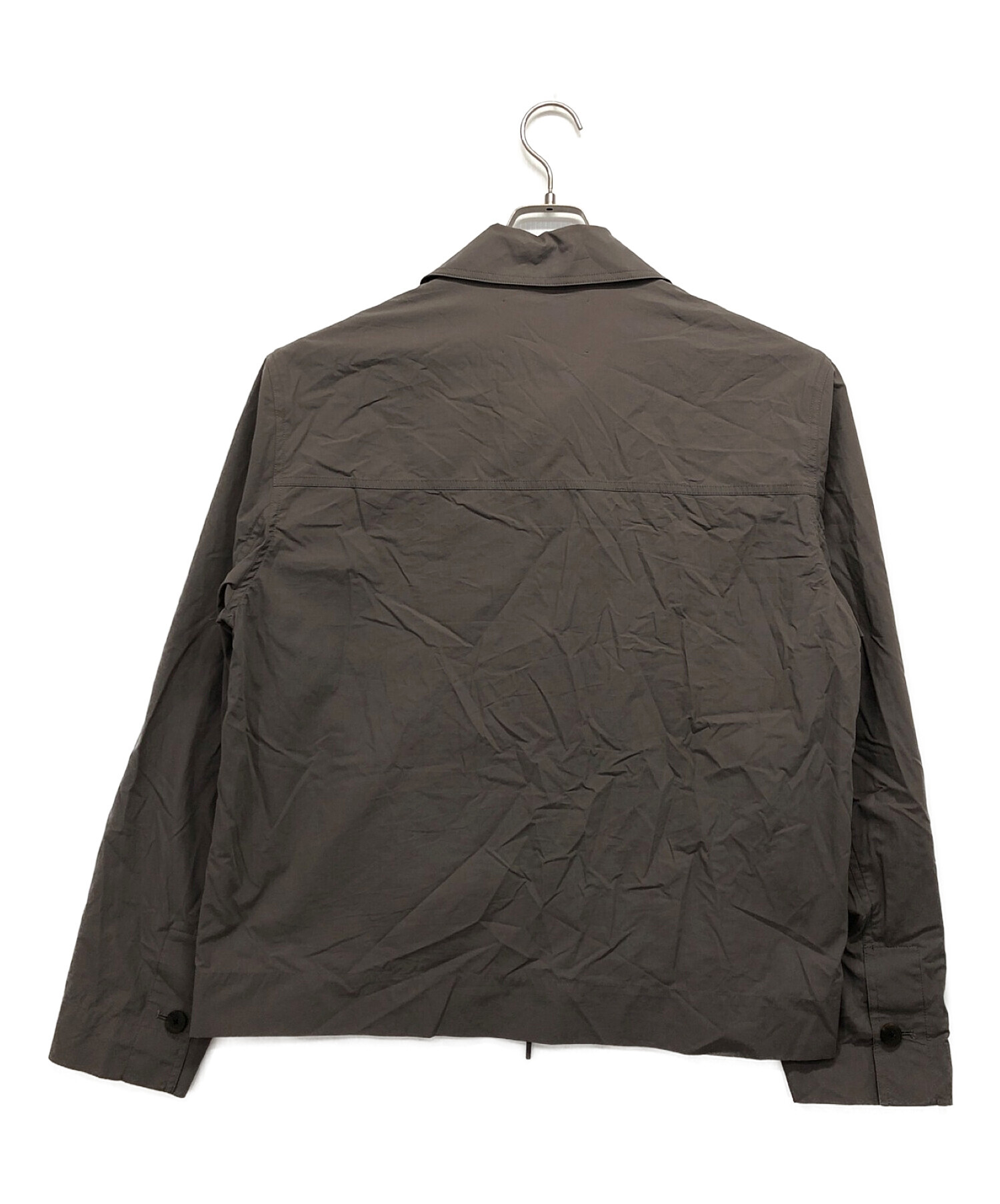 STUDIO NICHOLSON (スタジオニコルソン) Powder Cotton Overlap Shirt グレー サイズ:S