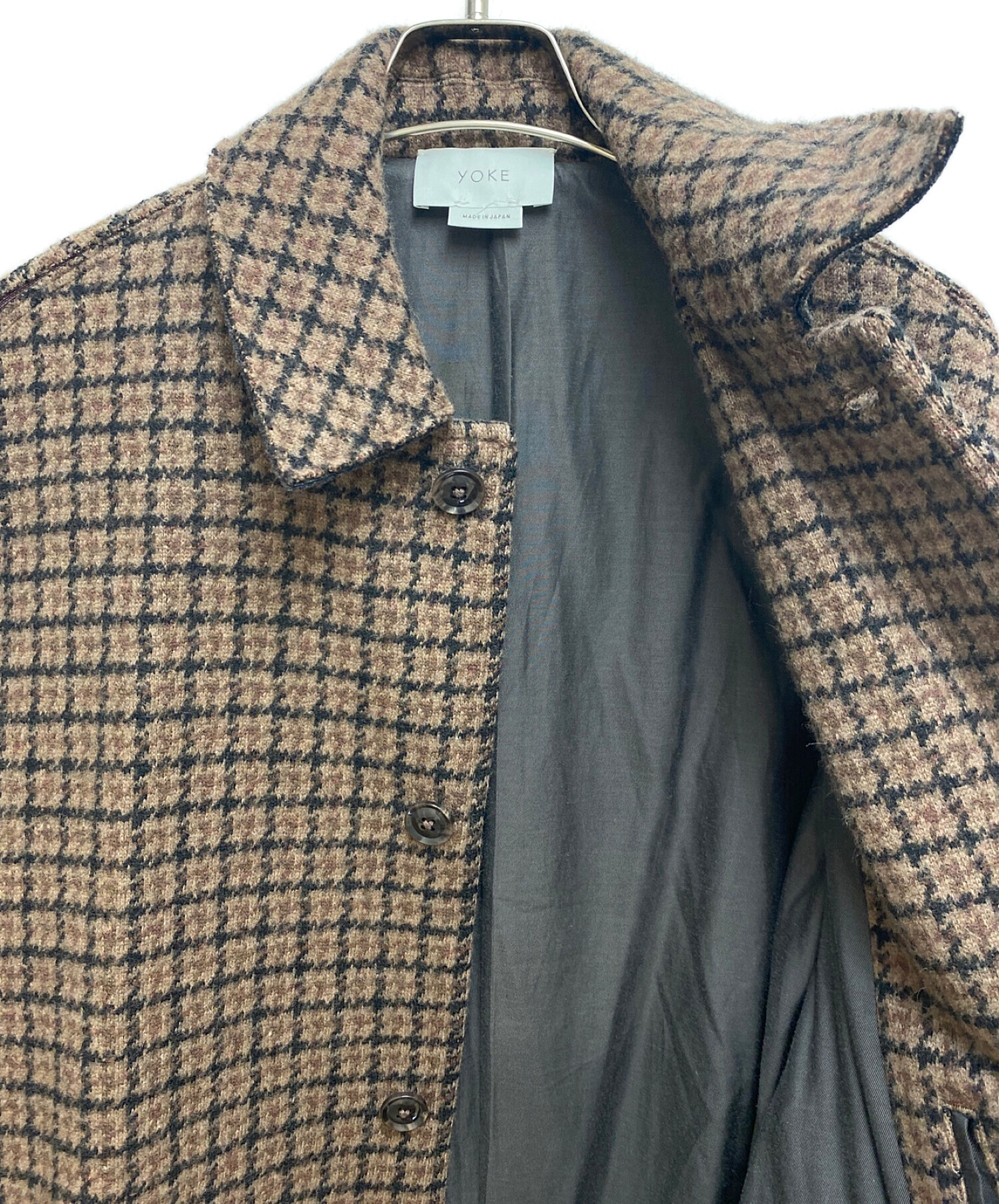 中古・古着通販】YOKE (ヨーク) DOUBLE JQUARD KNIT BAL COLLAR COAT ブラウン サイズ:S｜ブランド・古着通販  トレファク公式【TREFAC FASHION】スマホサイト