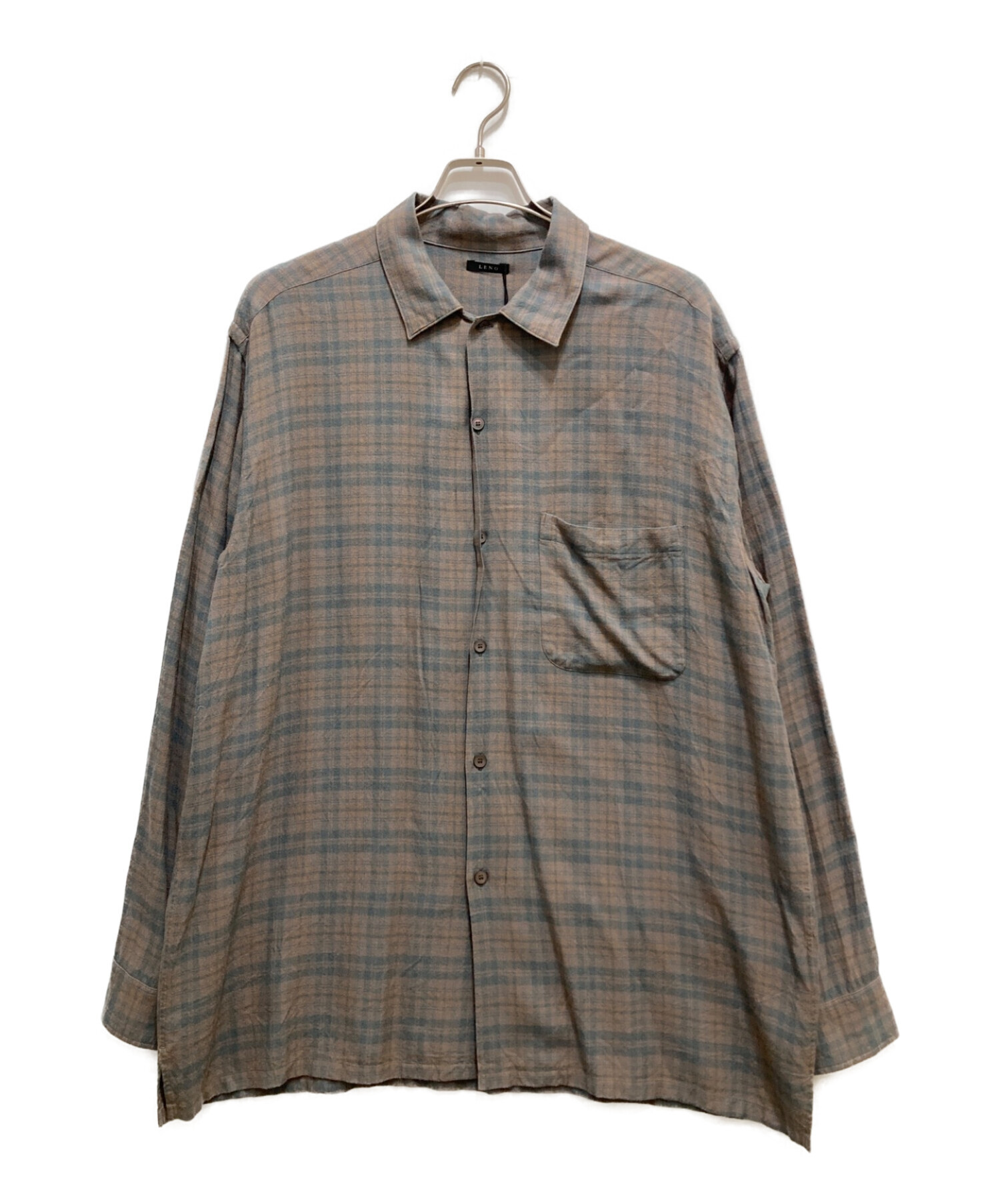 中古・古着通販】LENO (リノ) OPEN COLLAR SHIRT ブラウン サイズ:2 未