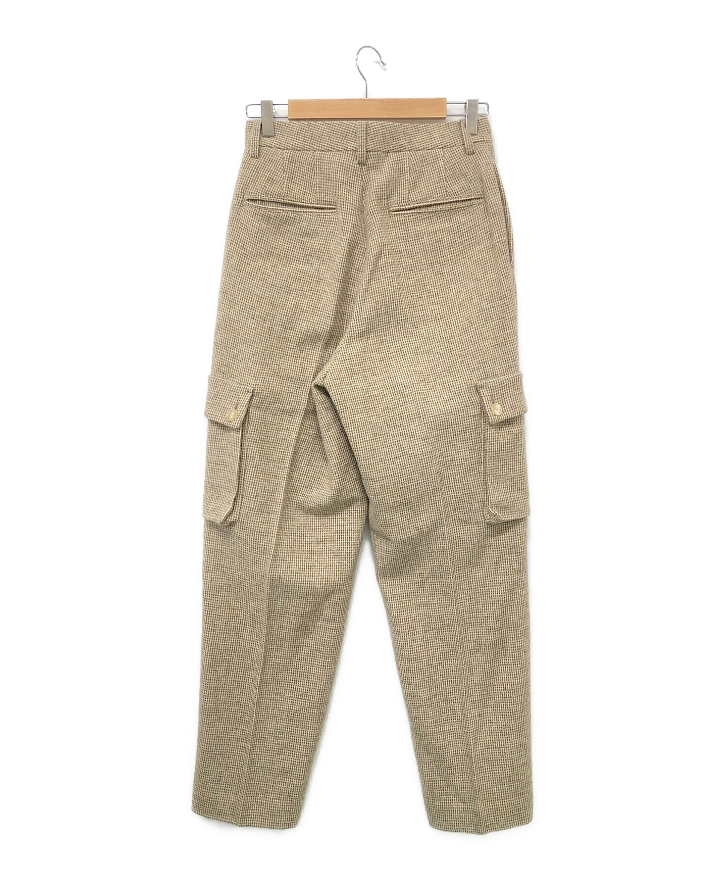 AURALEE (オーラリー) WOOL HAIRLINE LIGHT TWEED CARGO PANTS ベージュ サイズ:1