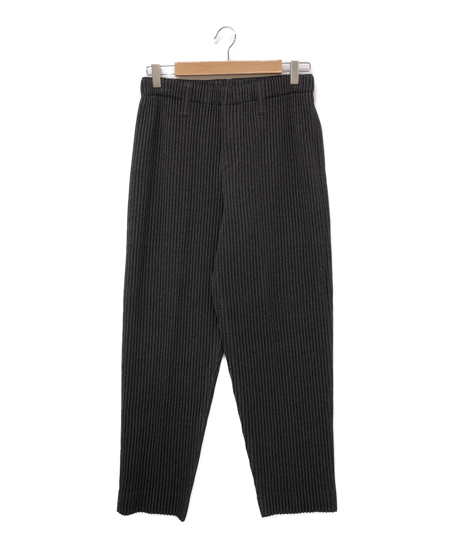 HOMME PLISSE ISSEY MIYAKE (オムプリッセ イッセイミヤケ) WOOL LIKE LIGHTプリーツパンツ ブラウン サイズ:1