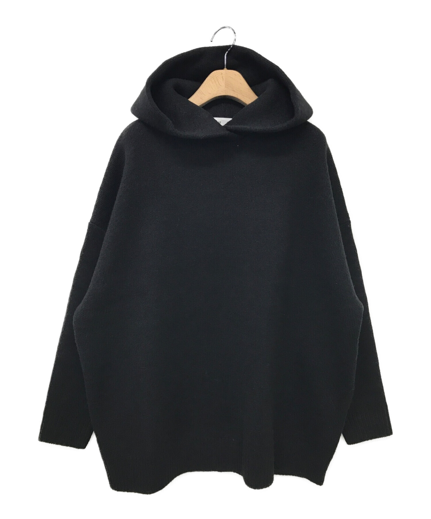 RIM.ARK (リムアーク) High neck knit hoodie ブラック サイズ:FREE