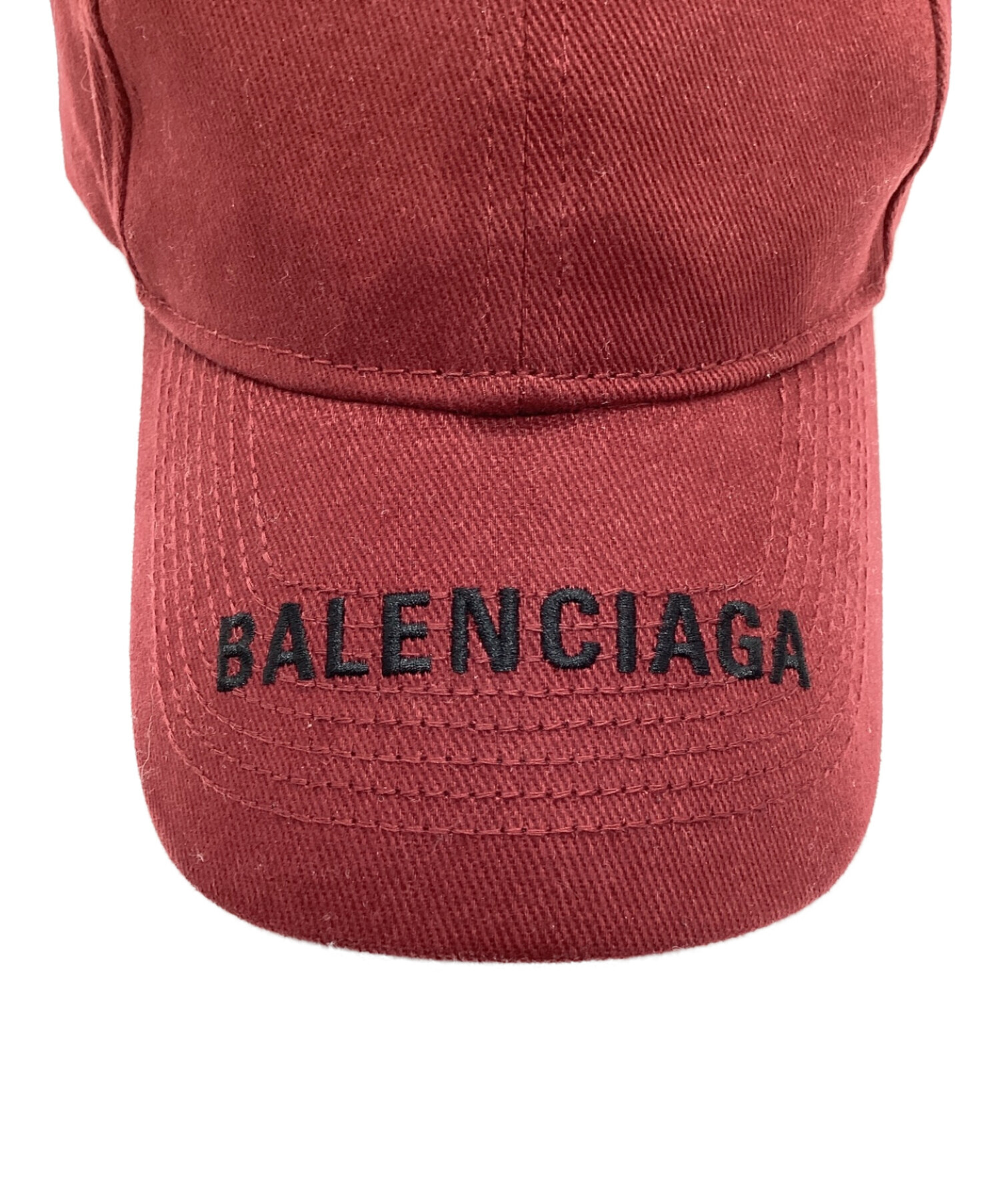 BALENCIAGA (バレンシアガ) ロゴ刺繍キャップ ボルドー サイズ:L