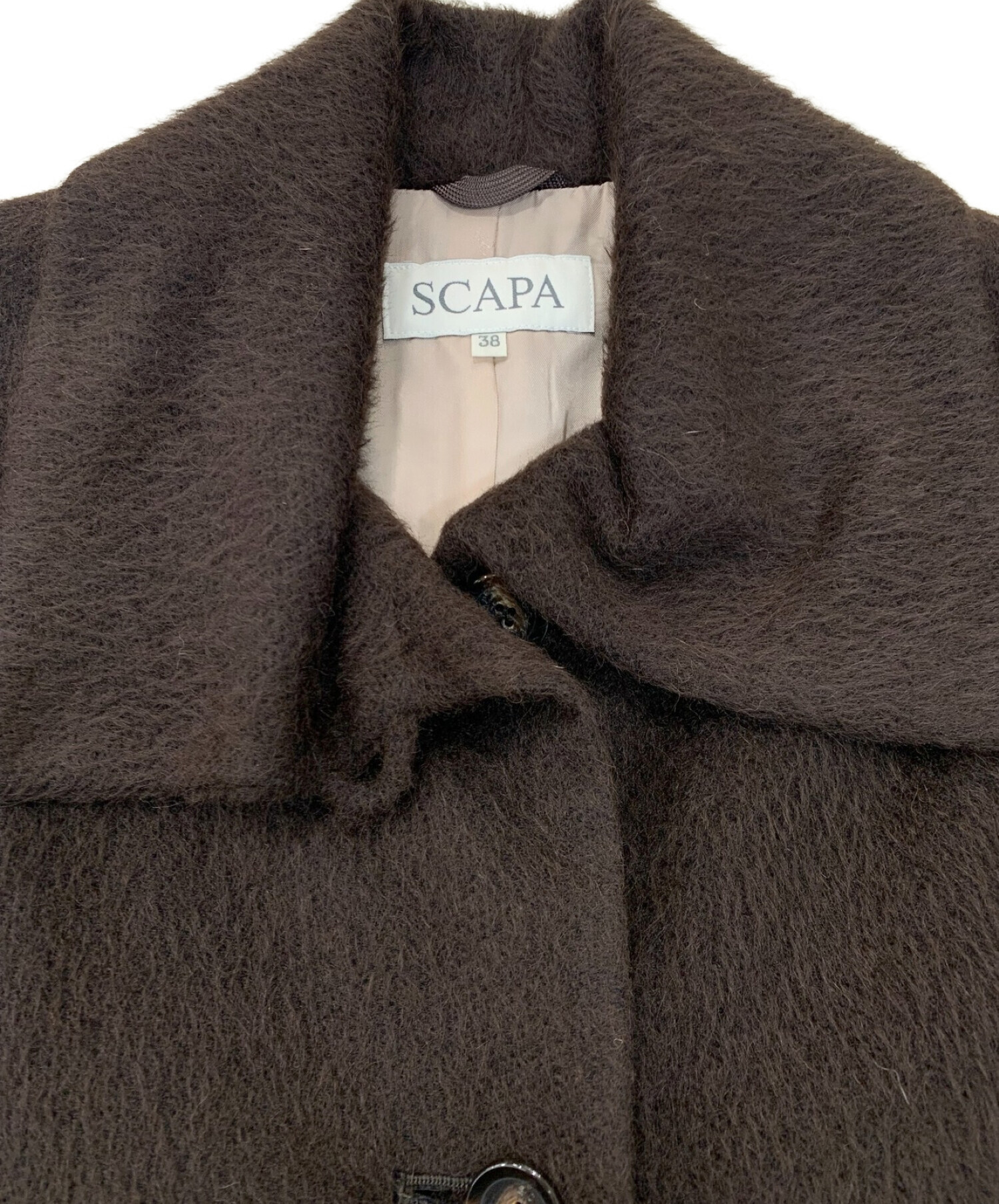 SCAPA (スキャパ) アルパカシャギーコート ブラウン サイズ:38