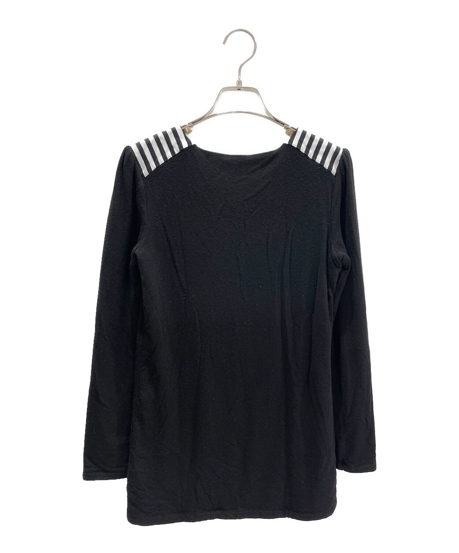 BORDERS at BALCONY (ボーダーズアットバルコニー) LYOCELL YOKE TEE ブラック サイズ:38