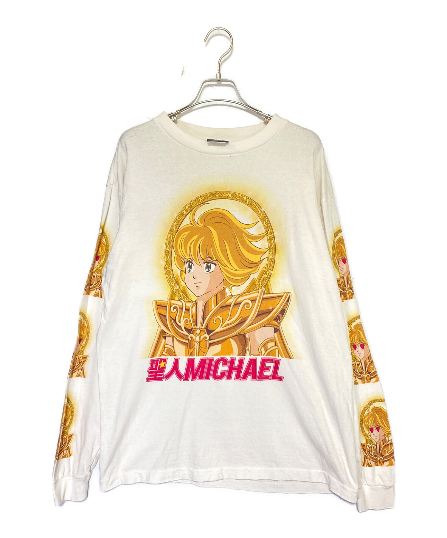 SAINT MICHAEL (セントマイケル) 聖人マイケル ロングスリーブTシャツ ホワイト サイズ:M