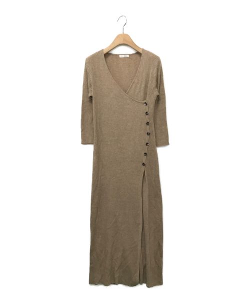 L'Or (ロル) Cache-coeur Knit Dress ベージュ サイズ:F