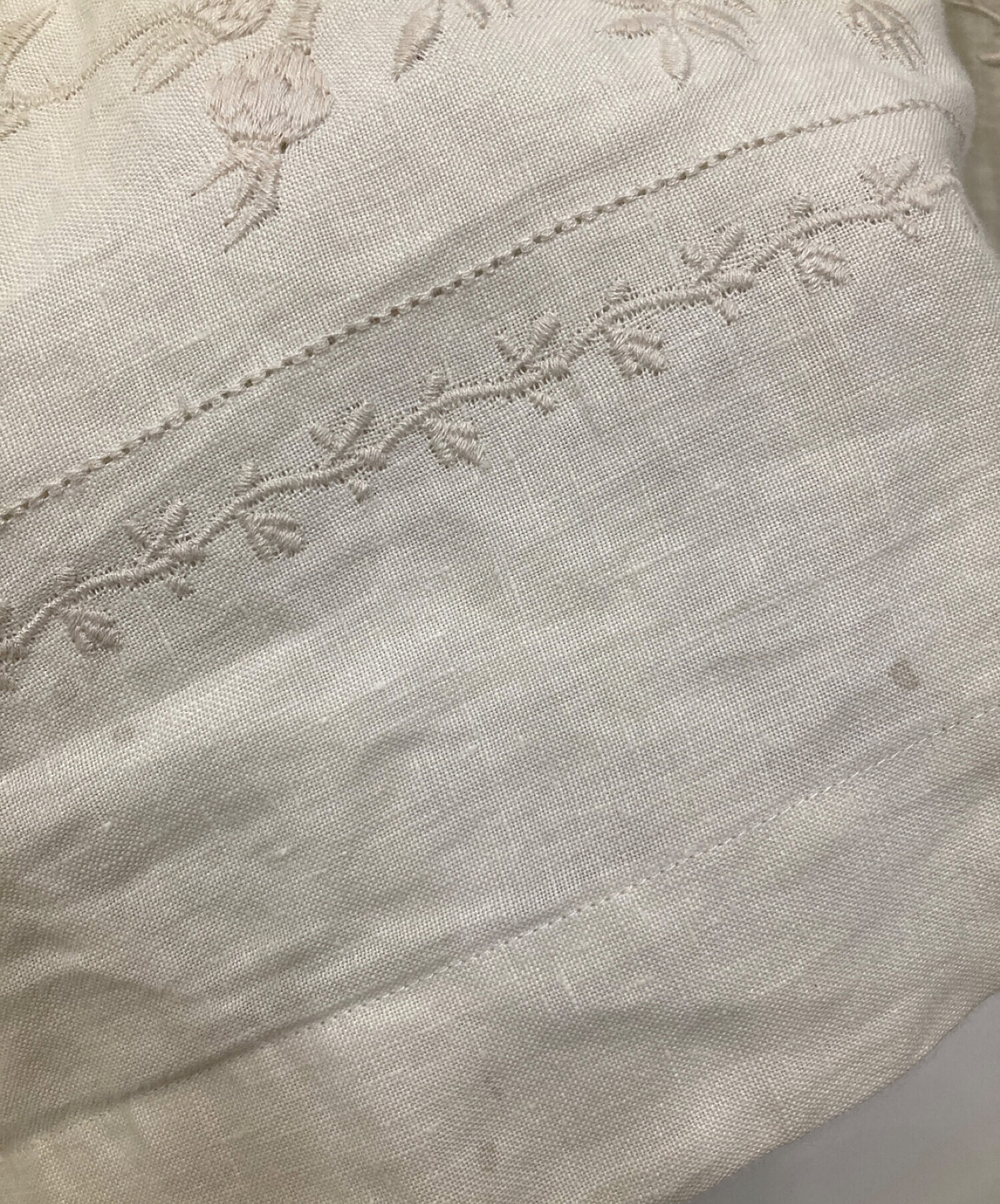 リゼッタLisette/スモーキーネイビー裾刺繍2wayリネンワンピース美品