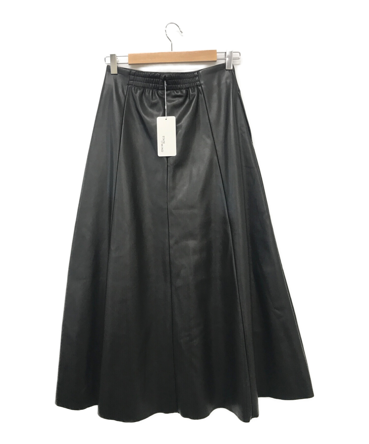 STATE OF MIND (ステートオブマインド) eco leather skirt ブラック サイズ:M