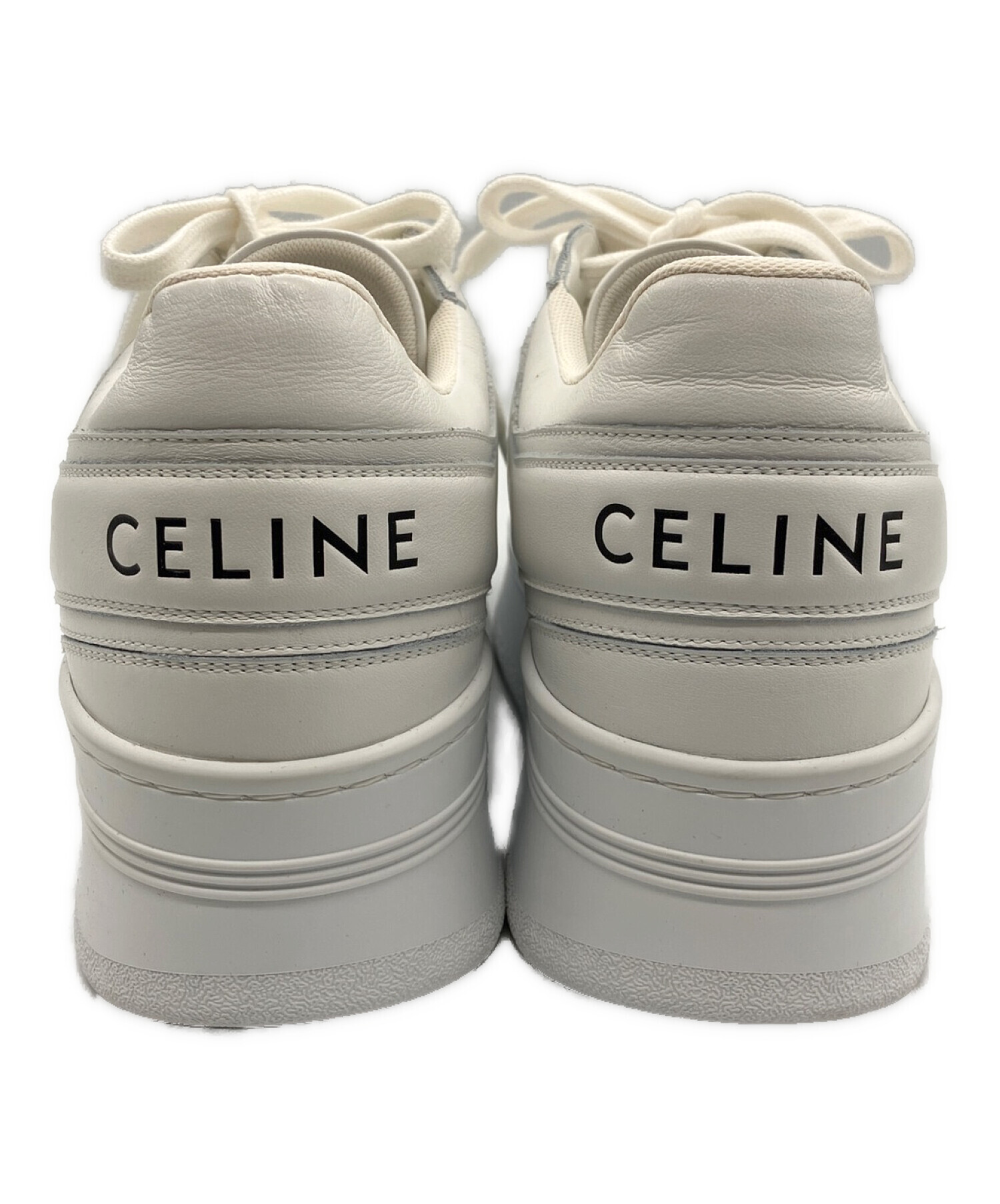 CELINE (セリーヌ) ブロックスニーカーウェッジアウトソール ホワイト サイズ:38